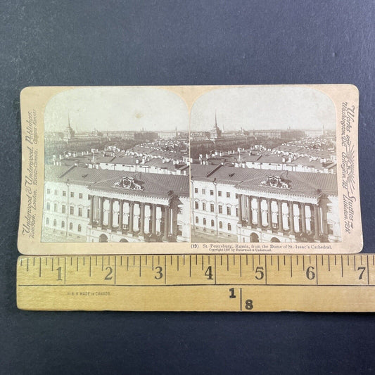 Saint Petersburg Russia City View From Cathedral Stereoview Antique 1897 X3571