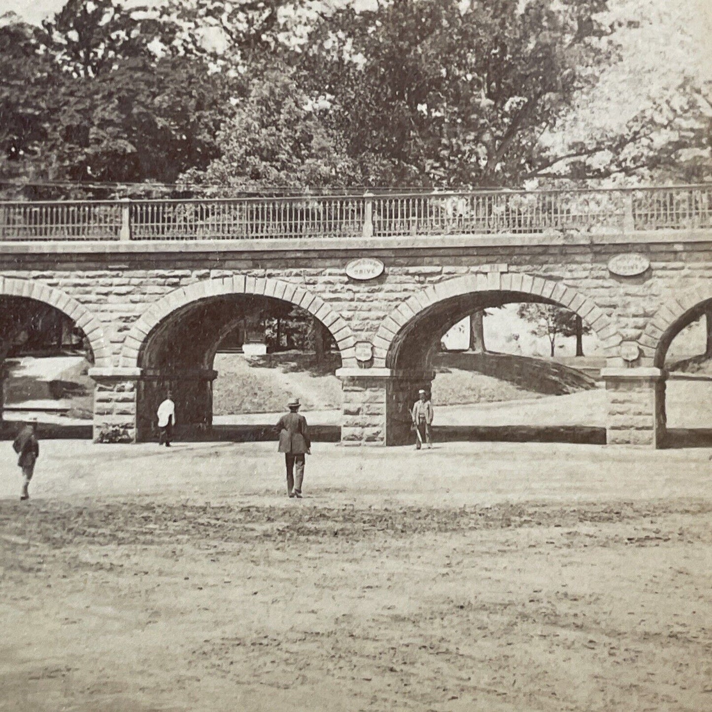Fairmount Park Trolley Bridge Stereoview Philadelphia PA Antique c1875 X1252