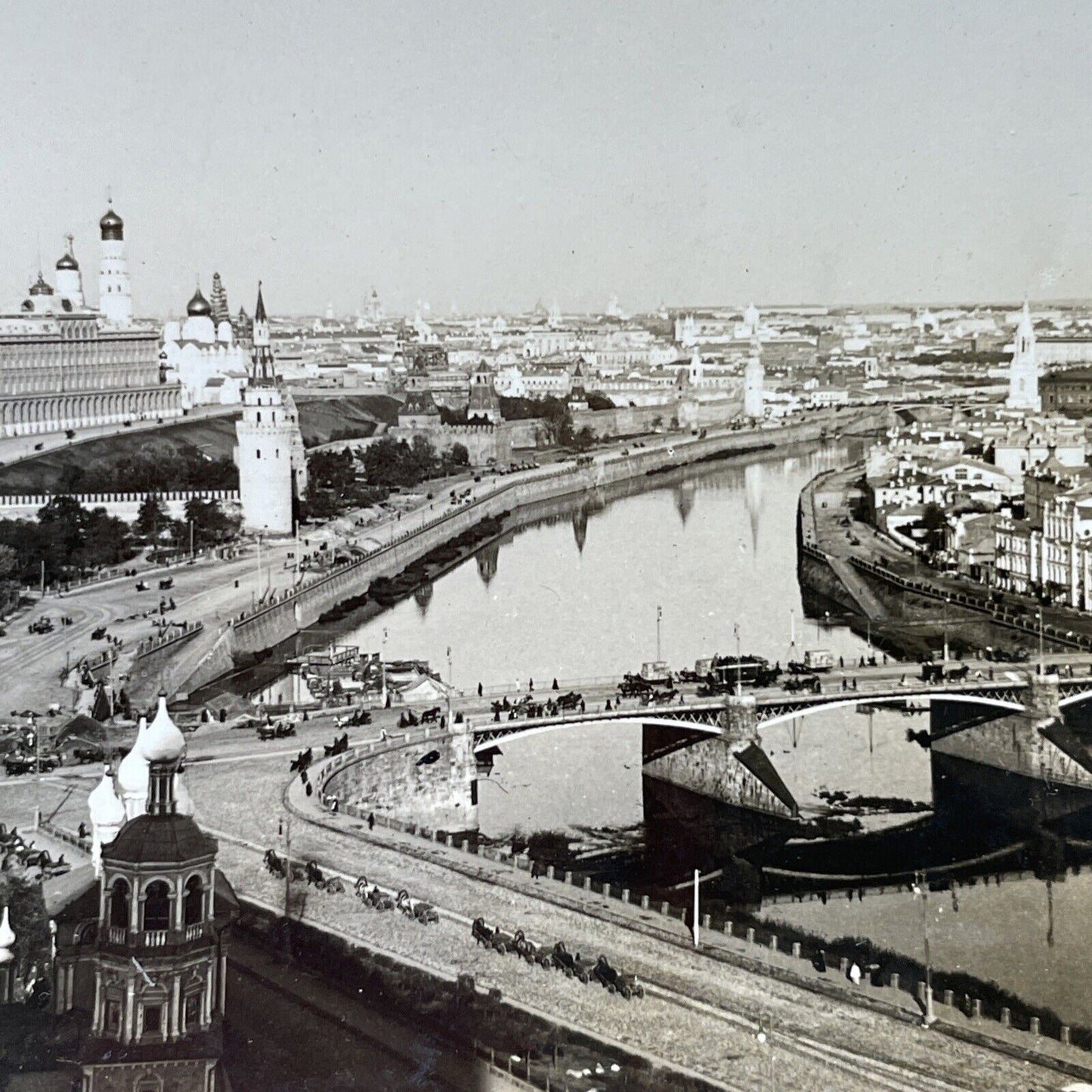 Antique 1918 The Kremlin Moscow Russia City View Stereoview Photo Card P2738