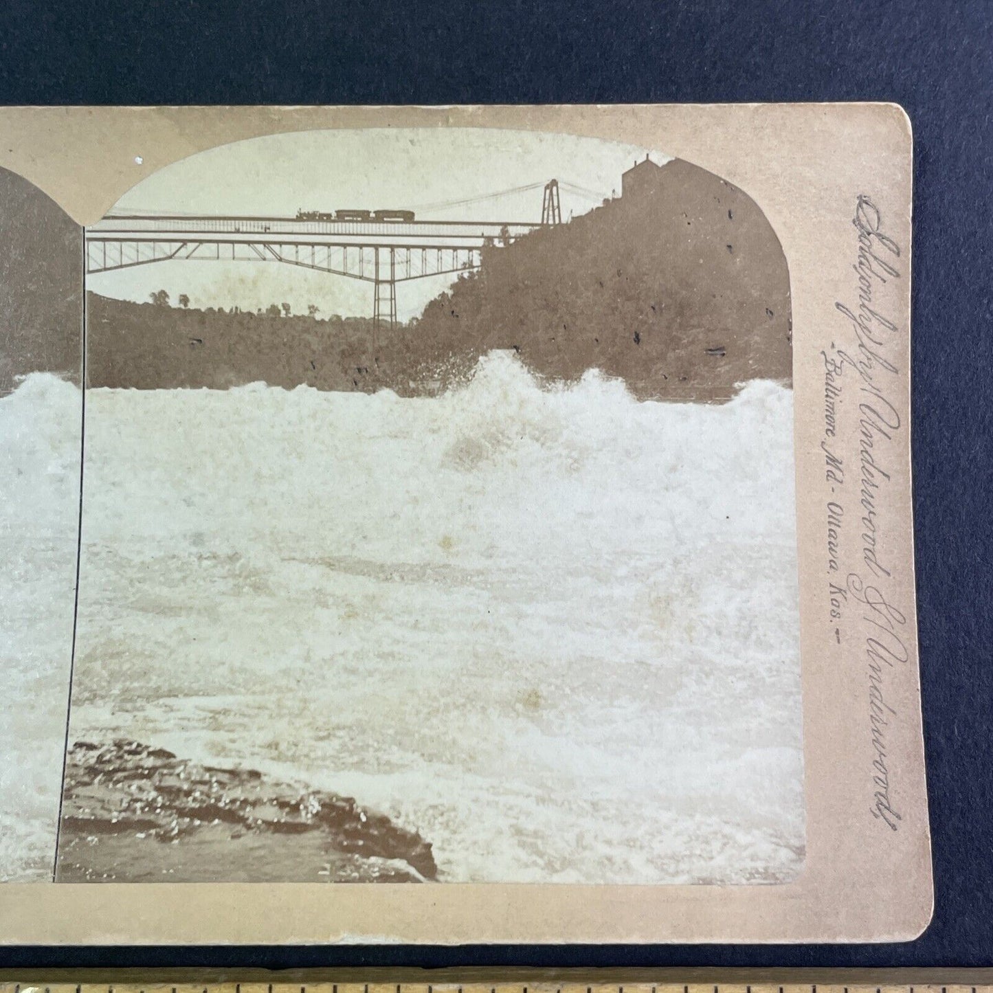 Whirlpool Rapids Niagara Falls Stereoview Charles Bierstadt Antique c1880 Y2477