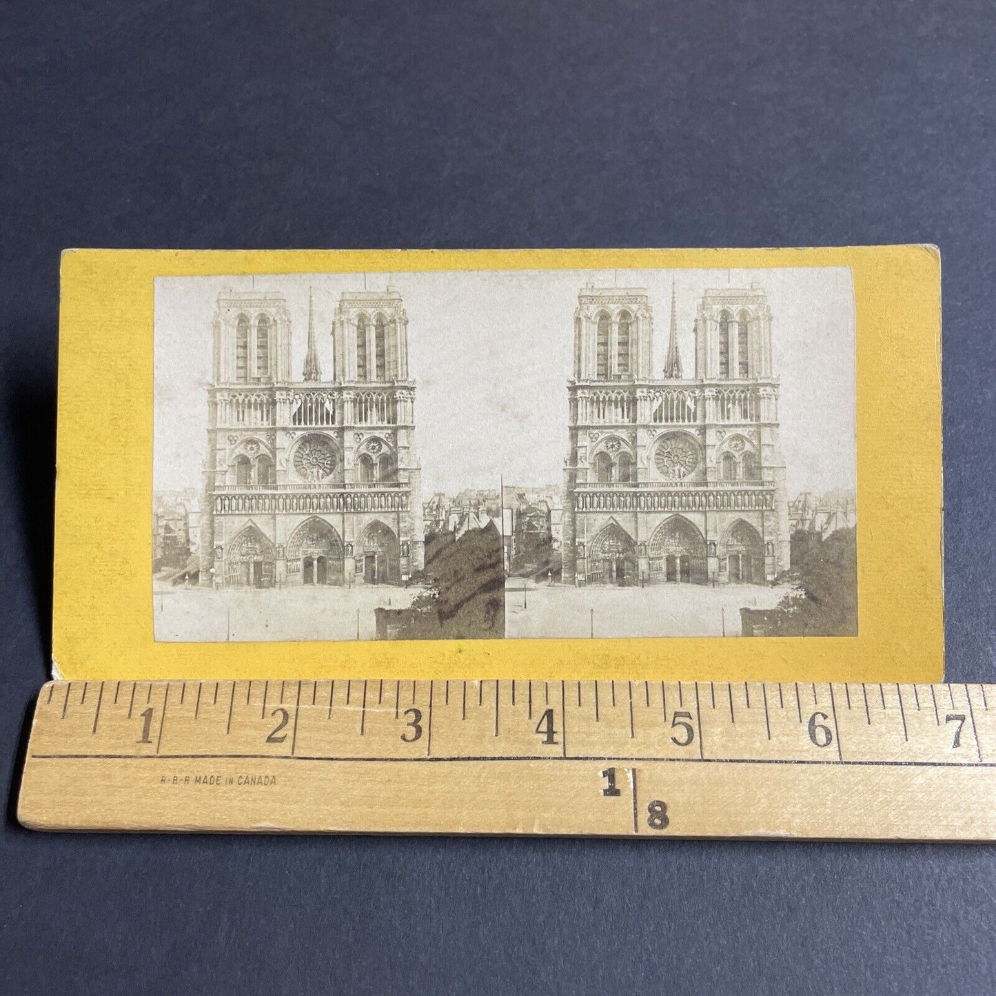 Antique 1870s Notre Dame Cathedral Paris France Stereoview Photo Card P4221