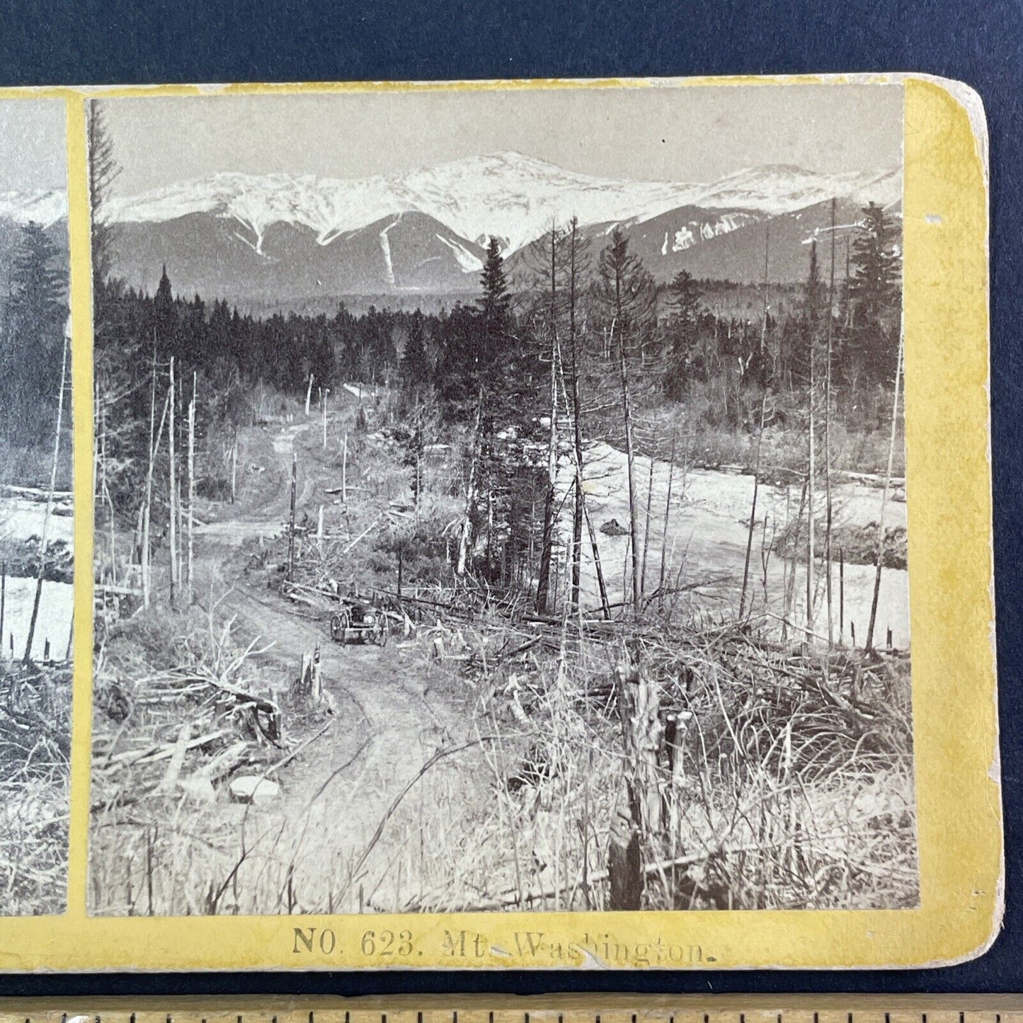 Building A Road To Mount Washington Stereoview New Hampshire c1870s Y939