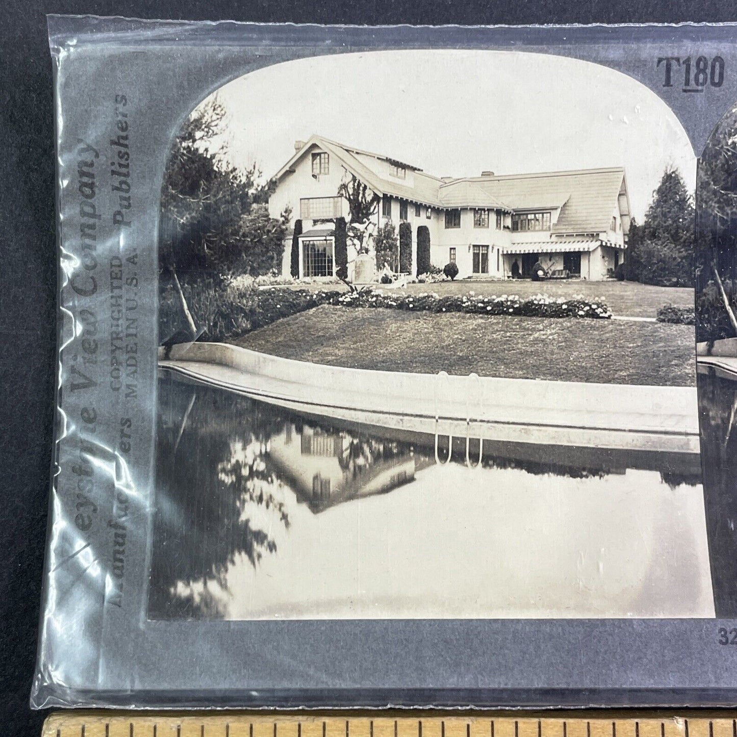 Mary Pickford House Beverly Hills California Stereoview Antique c1920s X4136