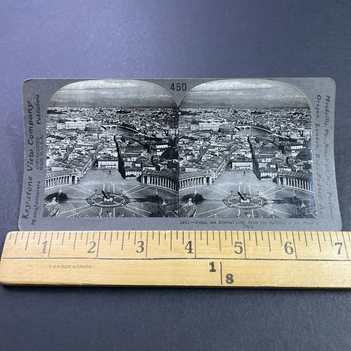 Antique 1910s City Center Of Rome Italy Stereoview Photo Card P3729