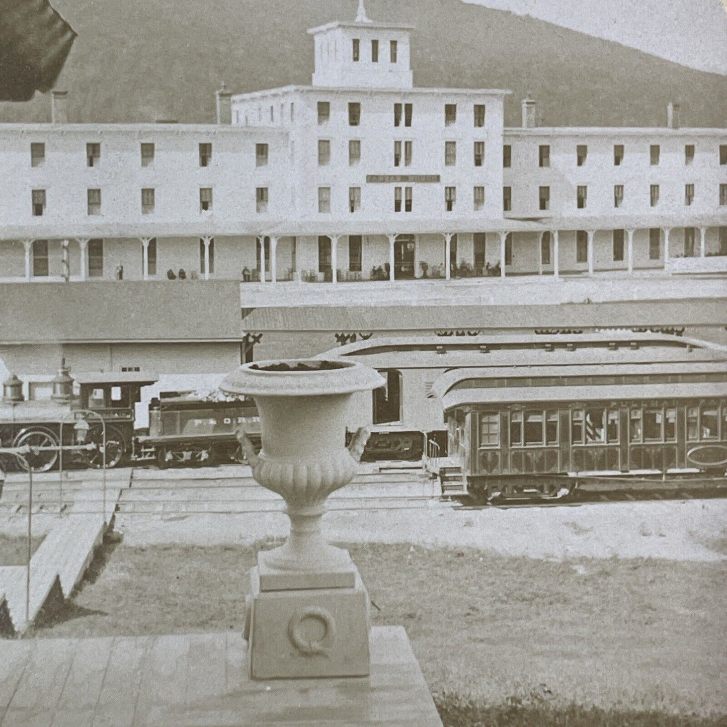 Fabyan House Train Station Stereoview New Hampshire Antique c1870s Y1478