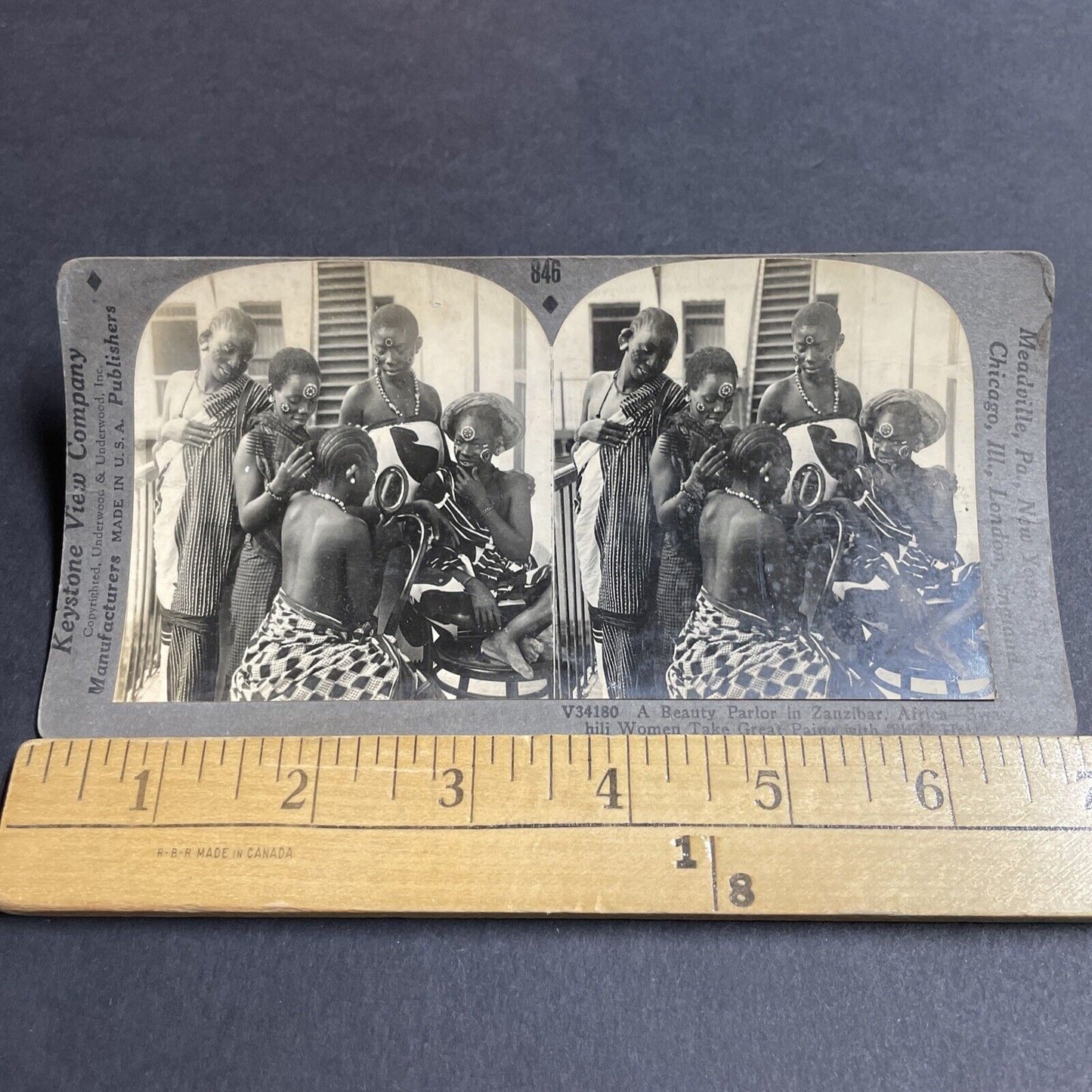 Antique 1940s Unguja Zanzibar Swahili Tribal Women Stereoview Photo Card P4931