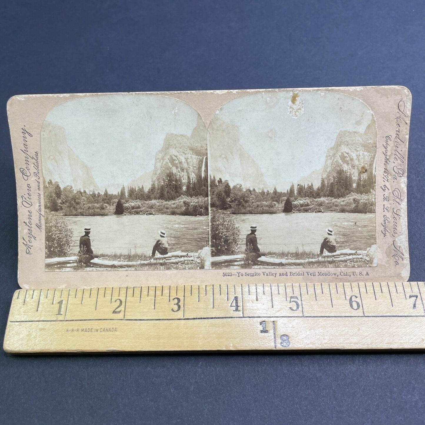 Antique 1897 Yosemite Valley California Men At Rest Stereoview Photo Card P1914