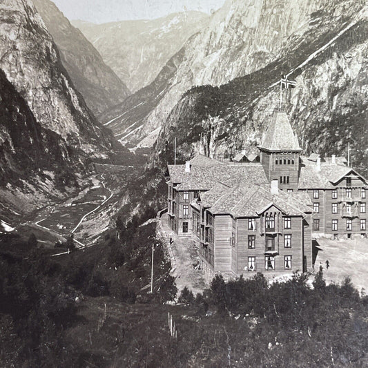 Antique 1902 Stalheim Hotel Stalheim Norway Stereoview Photo Card P1708