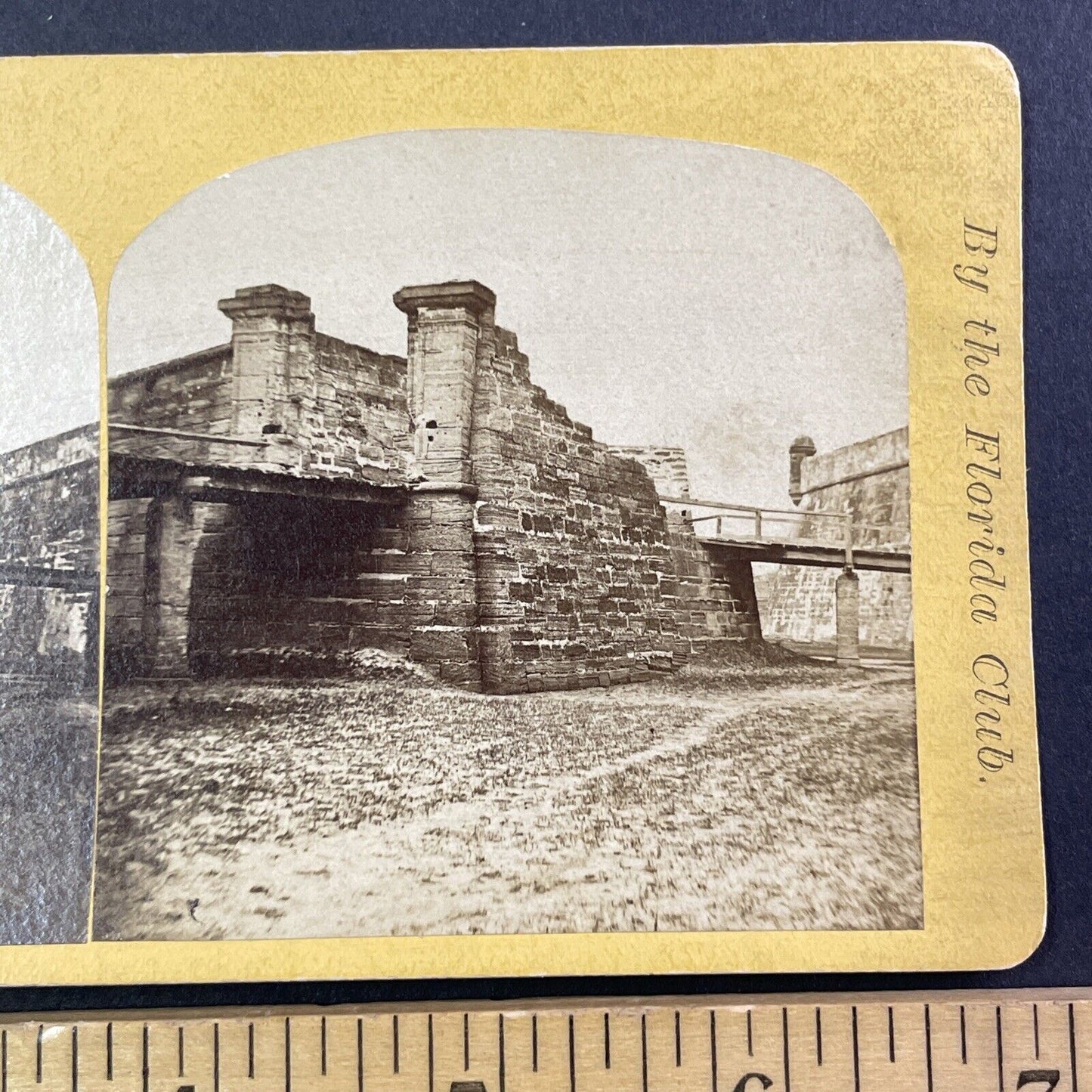 Fort Marion Drawbridge St. Augustine FL Stereoview George Pierron c1870s Y058