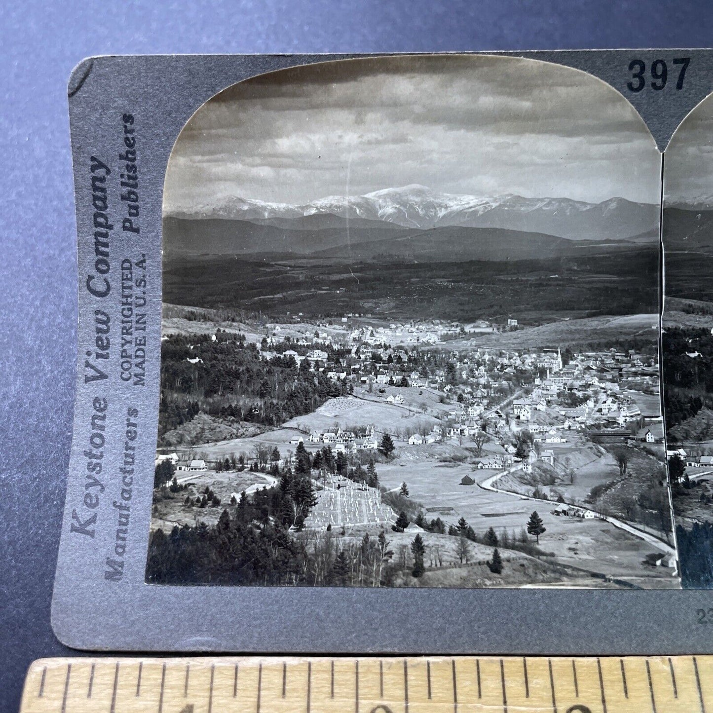 Antique 1920s Littleton New Hampshire Village View Stereoview Photo Card P3161