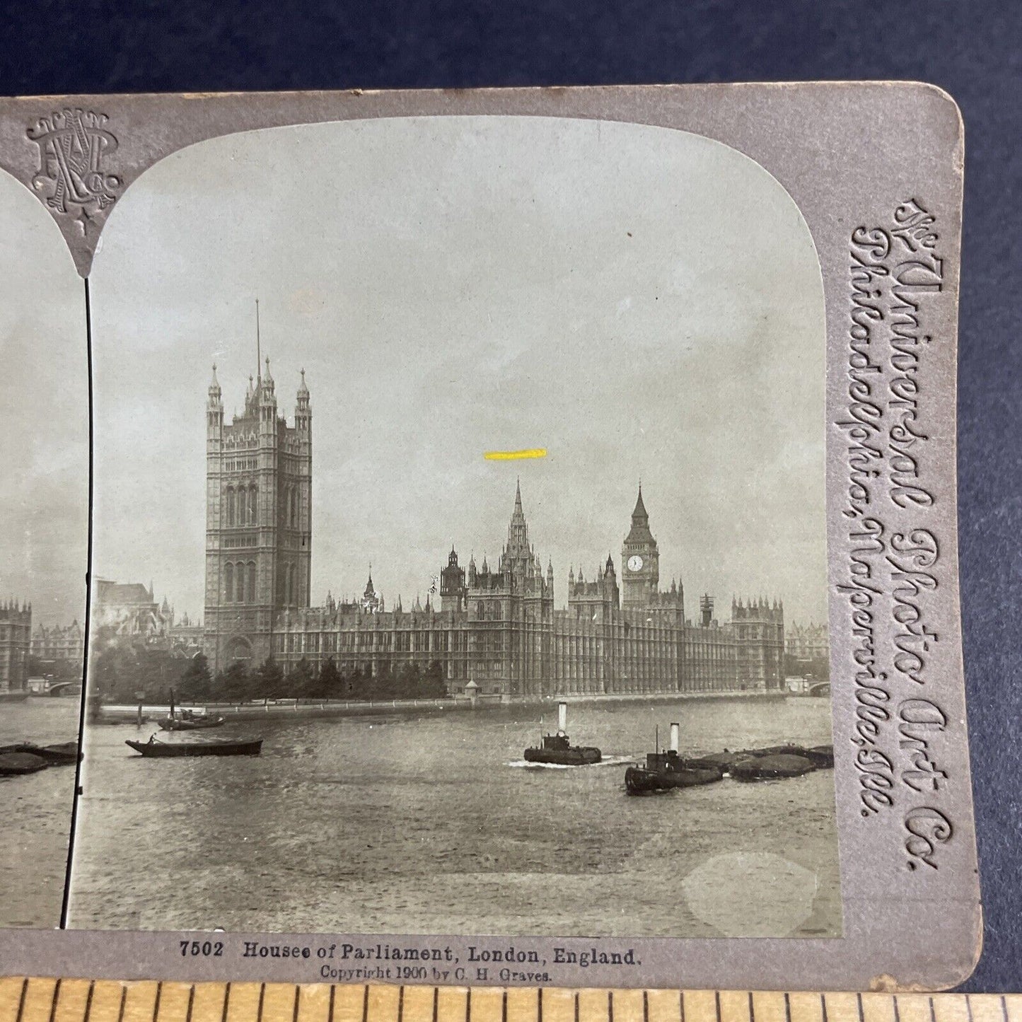 Antique 1900 House Of Parliament London England Stereoview Photo Card P4387