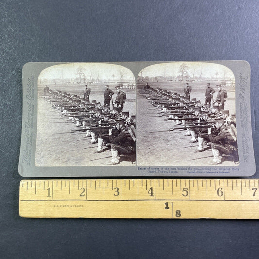 Japanese Imperial Bodyguard Soldiers Stereoview Antique c1904 X4087