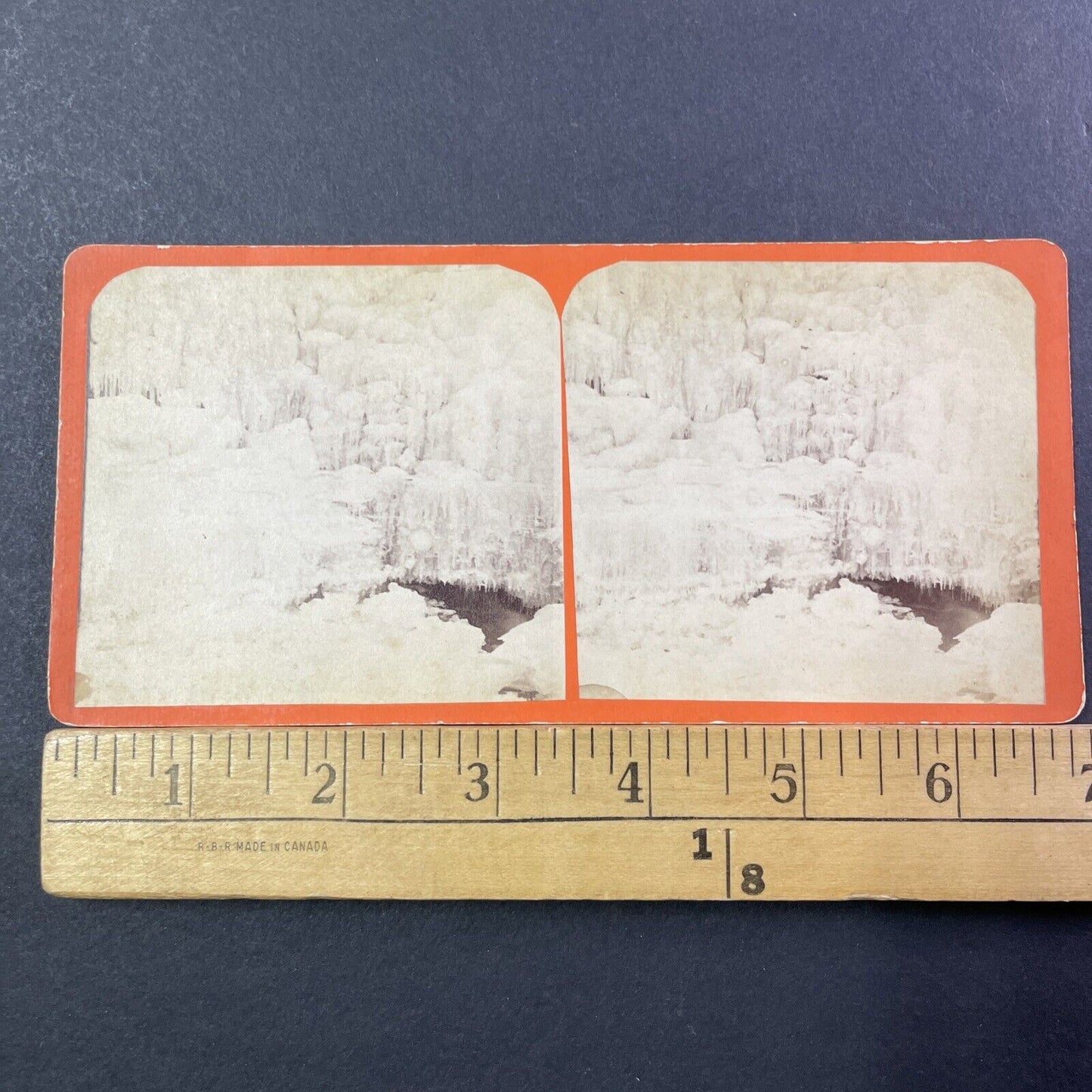 Squamscott River Frozen Exeter NH Stereoview Photo Card Hobbs Antique c1868 X844