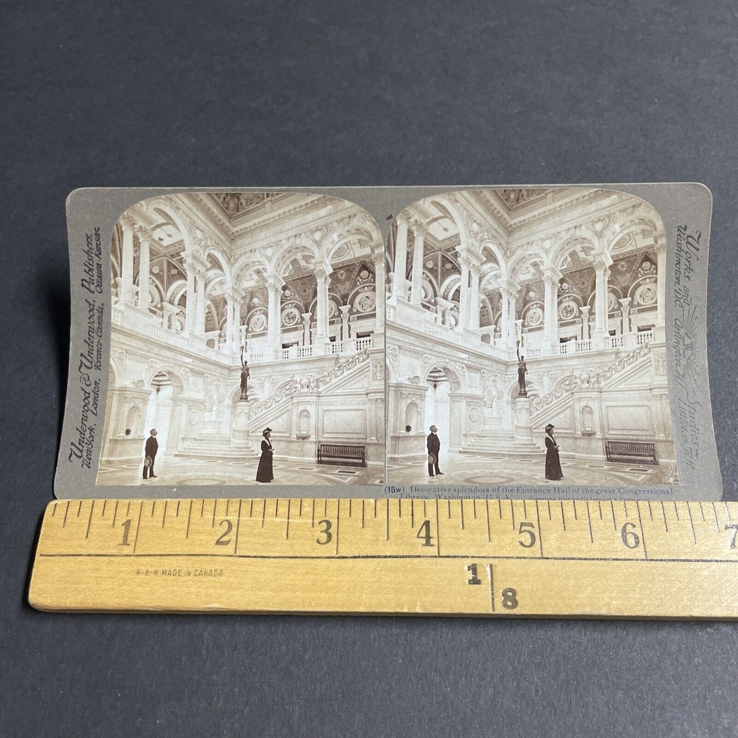 Antique 1904 Congressional Library Washington DC Stereoview Photo Card P4852