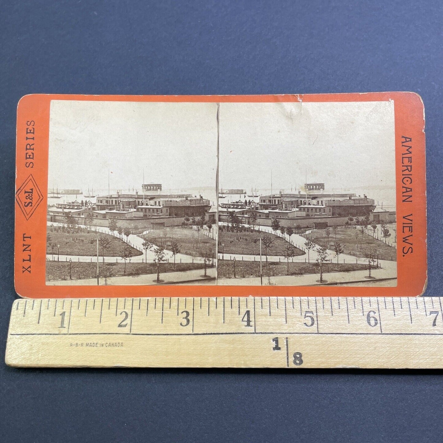 Antique 1870s Castle Clinton Lower Manhattan NY Stereoview Photo Card V526