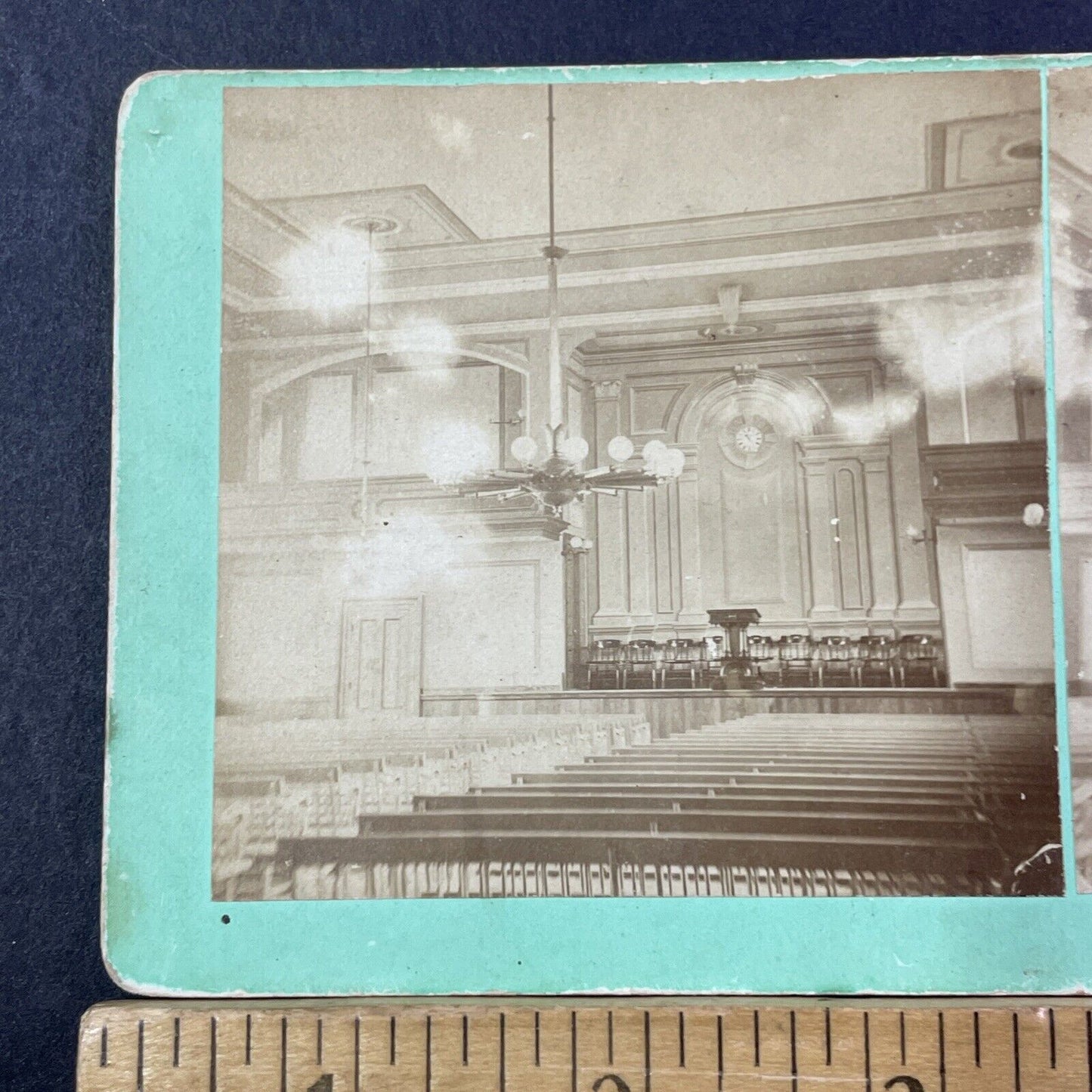 Town Hall Milford New Hampshire Stereoview SR Hanaford Photo Antique 1869 X900