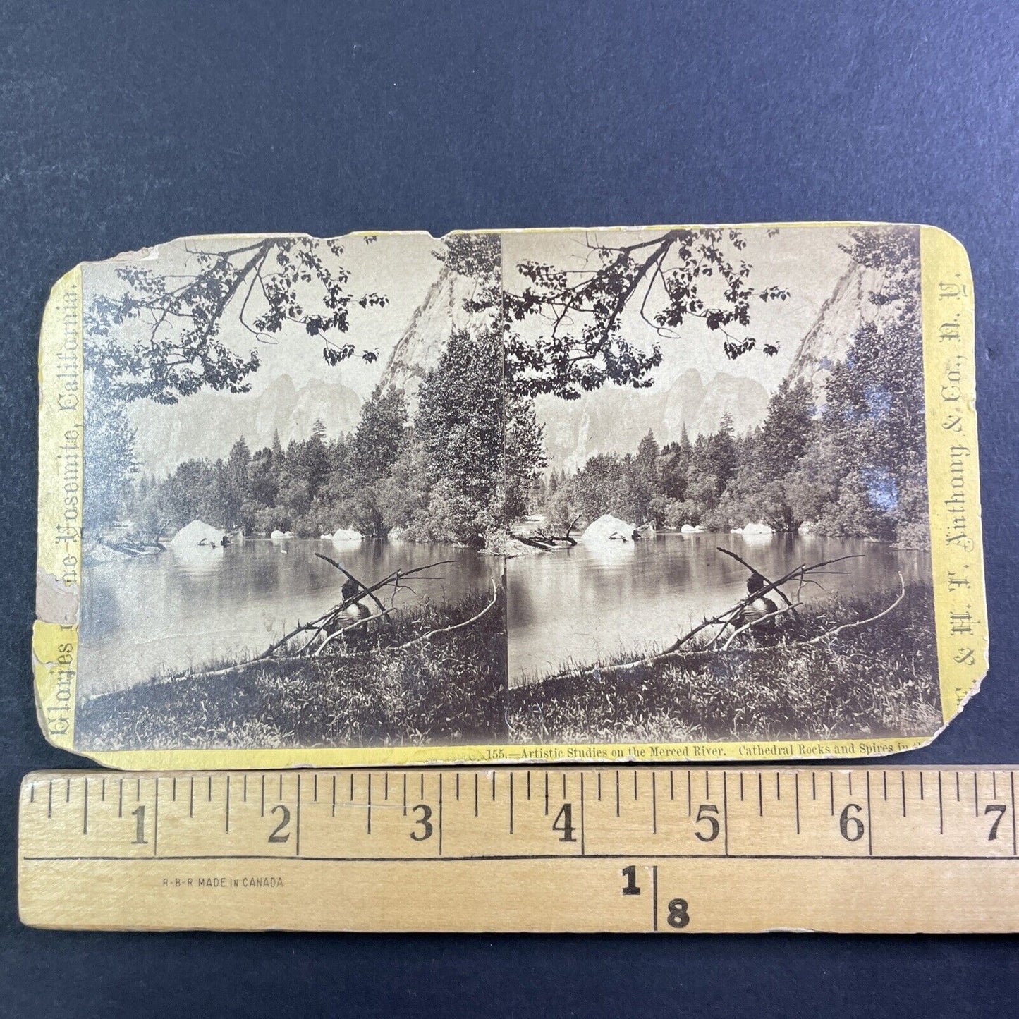 Glories Of Yo-Semite Stereoview Merced River E&HT Anthony Antique c1870 X3707