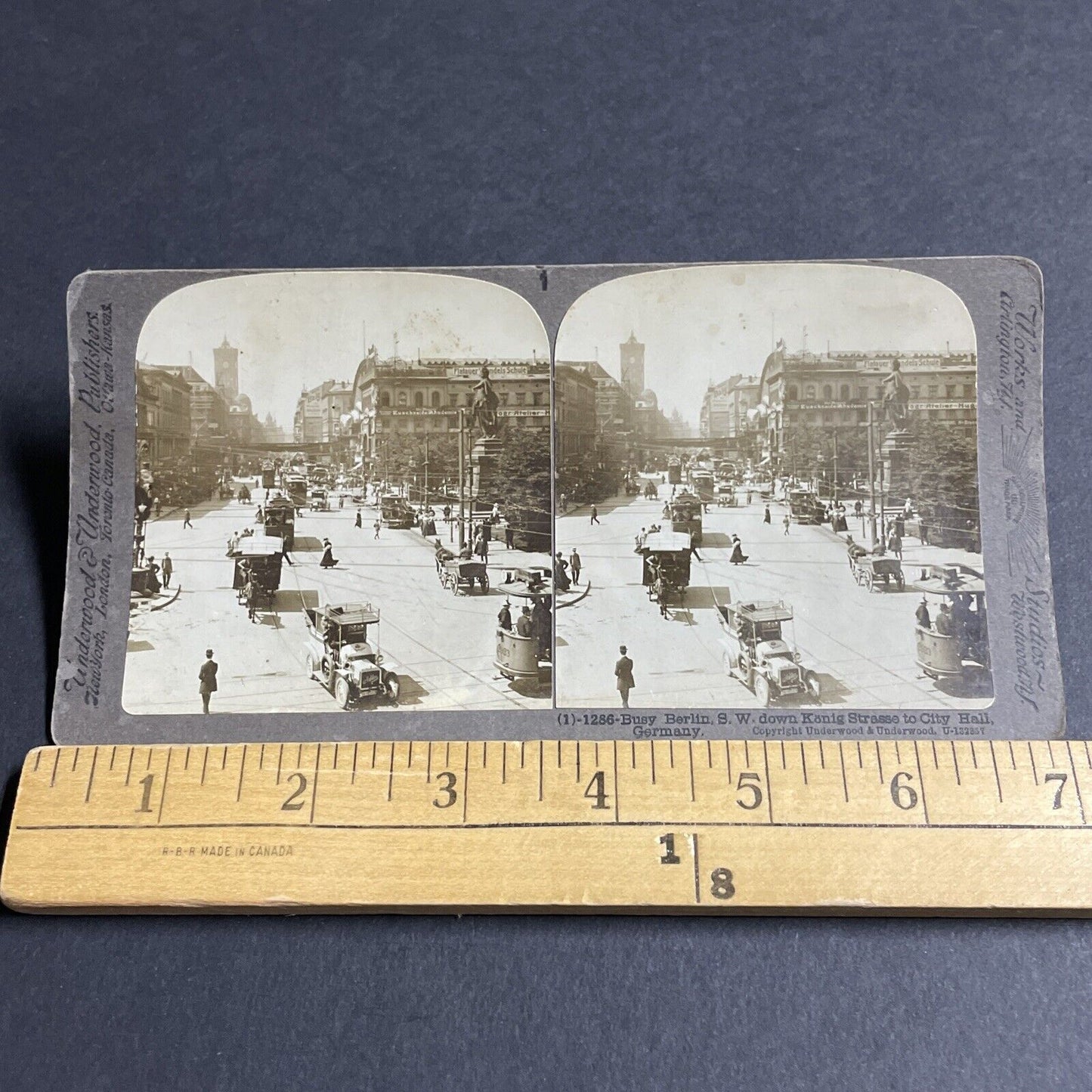 Antique 1905 Adler Limousine Motor Car In Berlin Stereoview Photo Card P4388