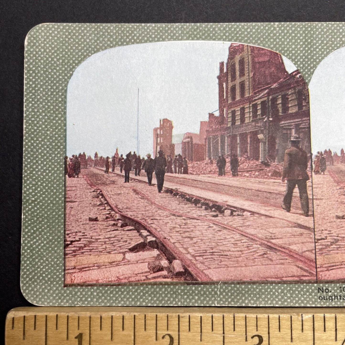 Antique 1910s San Francisco Earthquake Market St Stereoview Photo Card 2300-52