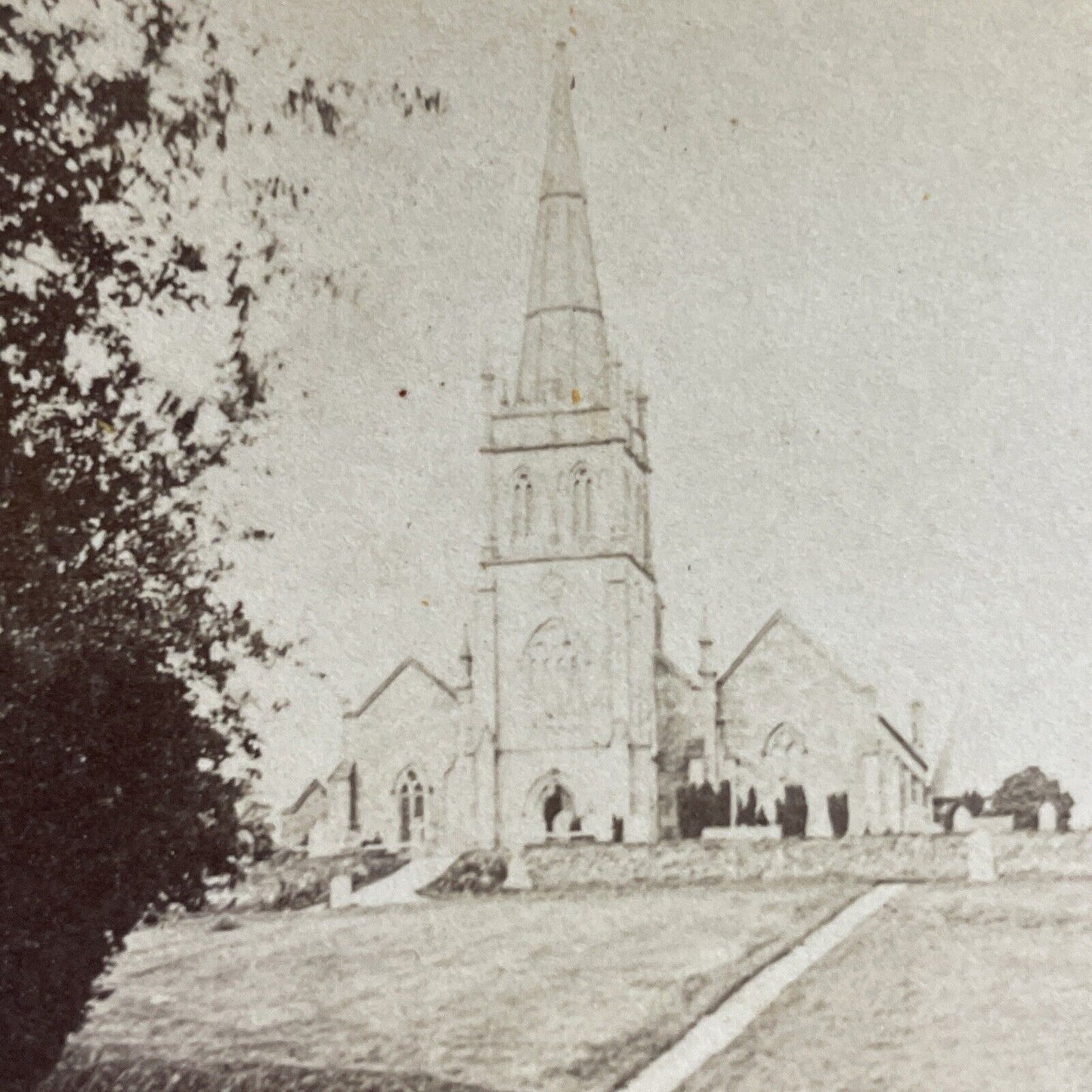 Antique 1870s Keswick St. John Church Cathedral UK Stereoview Photo Card P4604