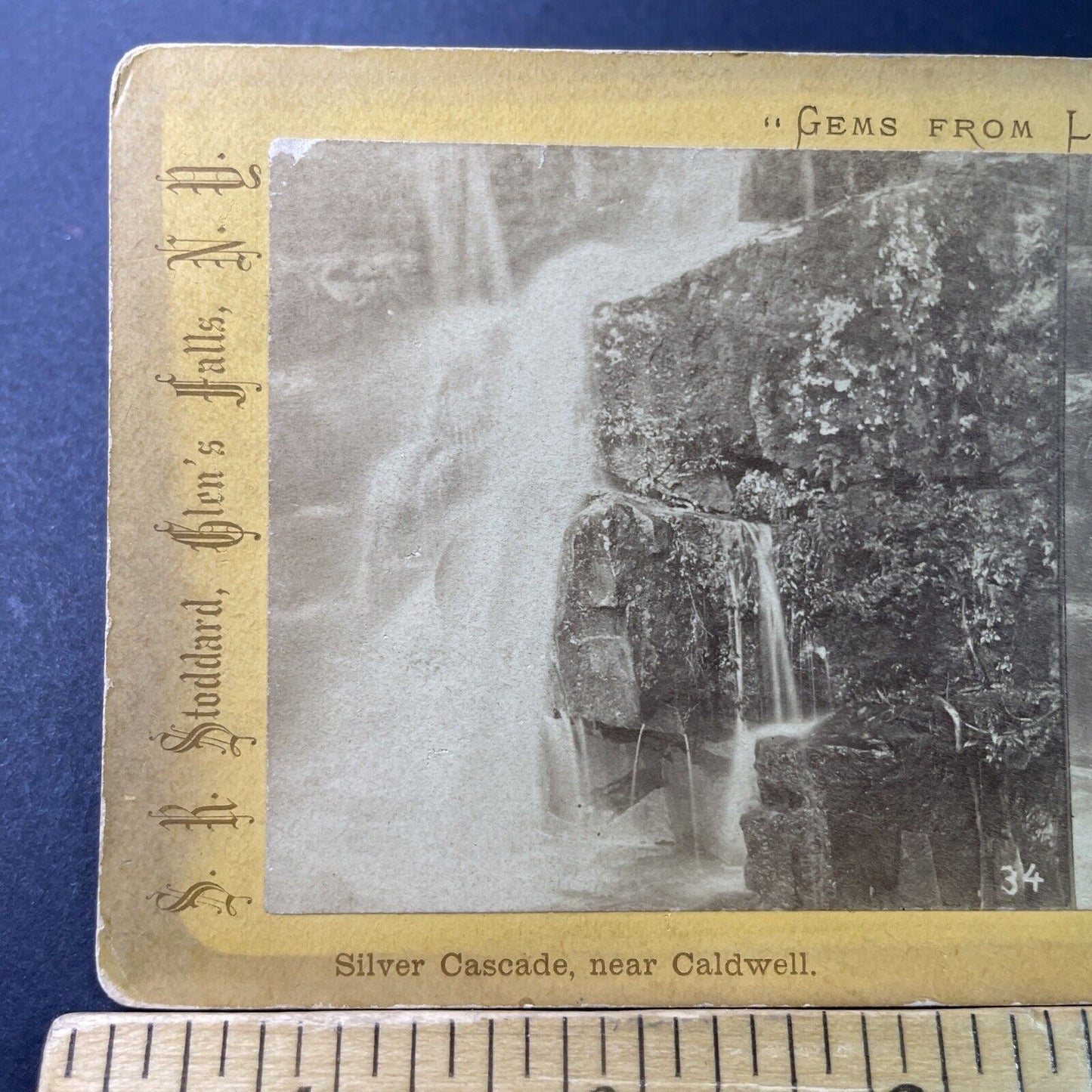 Antique 1870s Shelving Rock Falls Fort Ann New York Stereoview Photo Card P3295