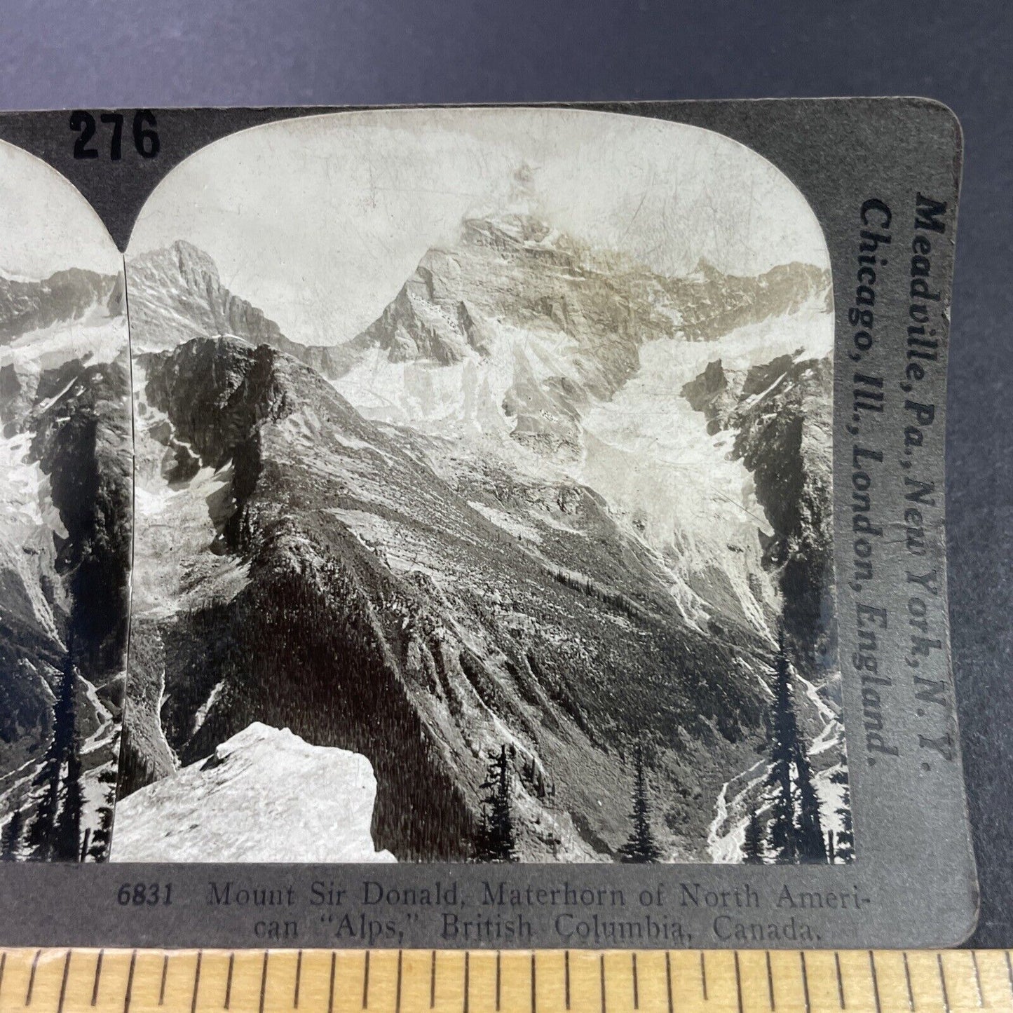 Antique 1910s Mount Sir Donald British Columbia Stereoview Photo Card P3730