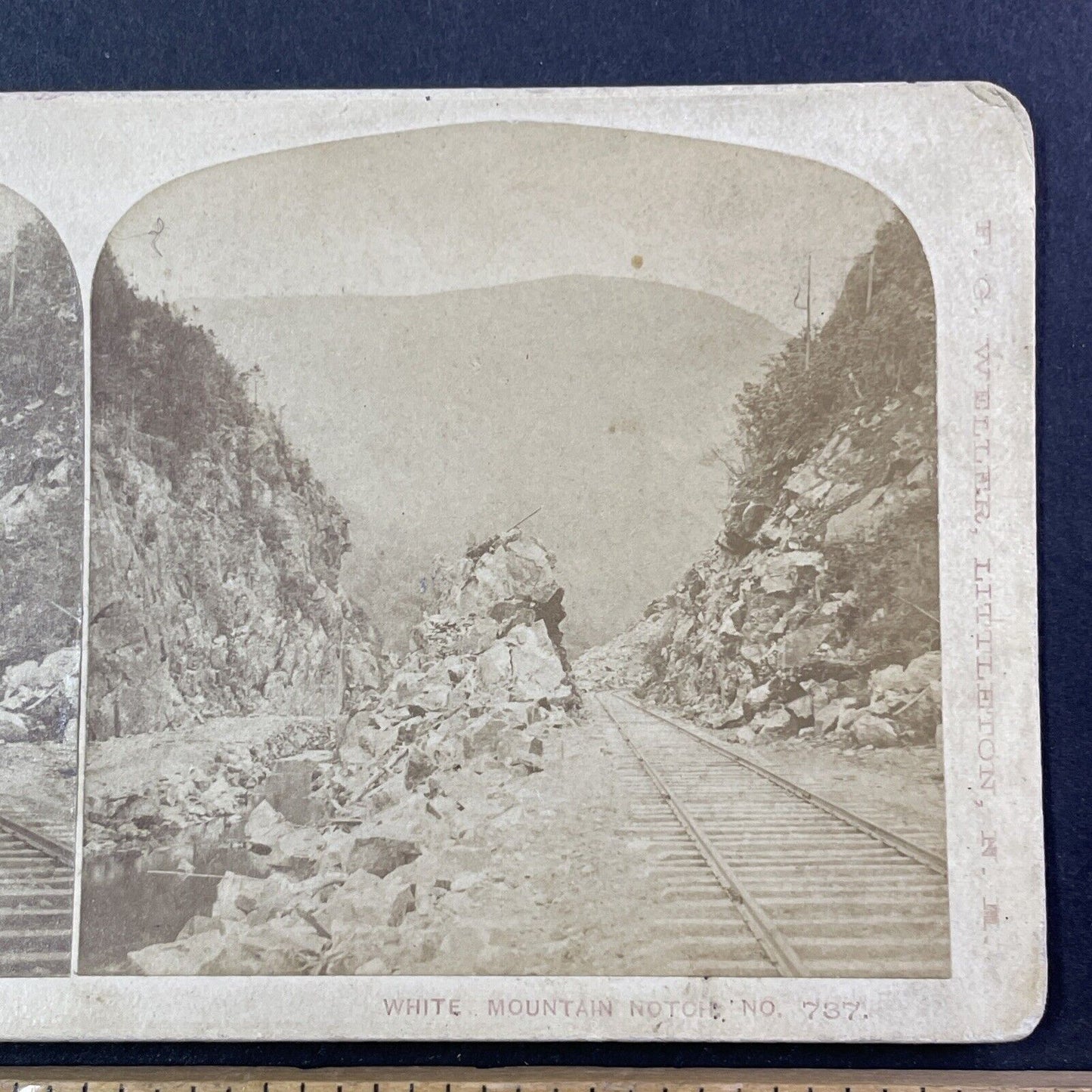 White Mountains Railroad New Hampshire Stereoview F.G. Weller c1880 Y511