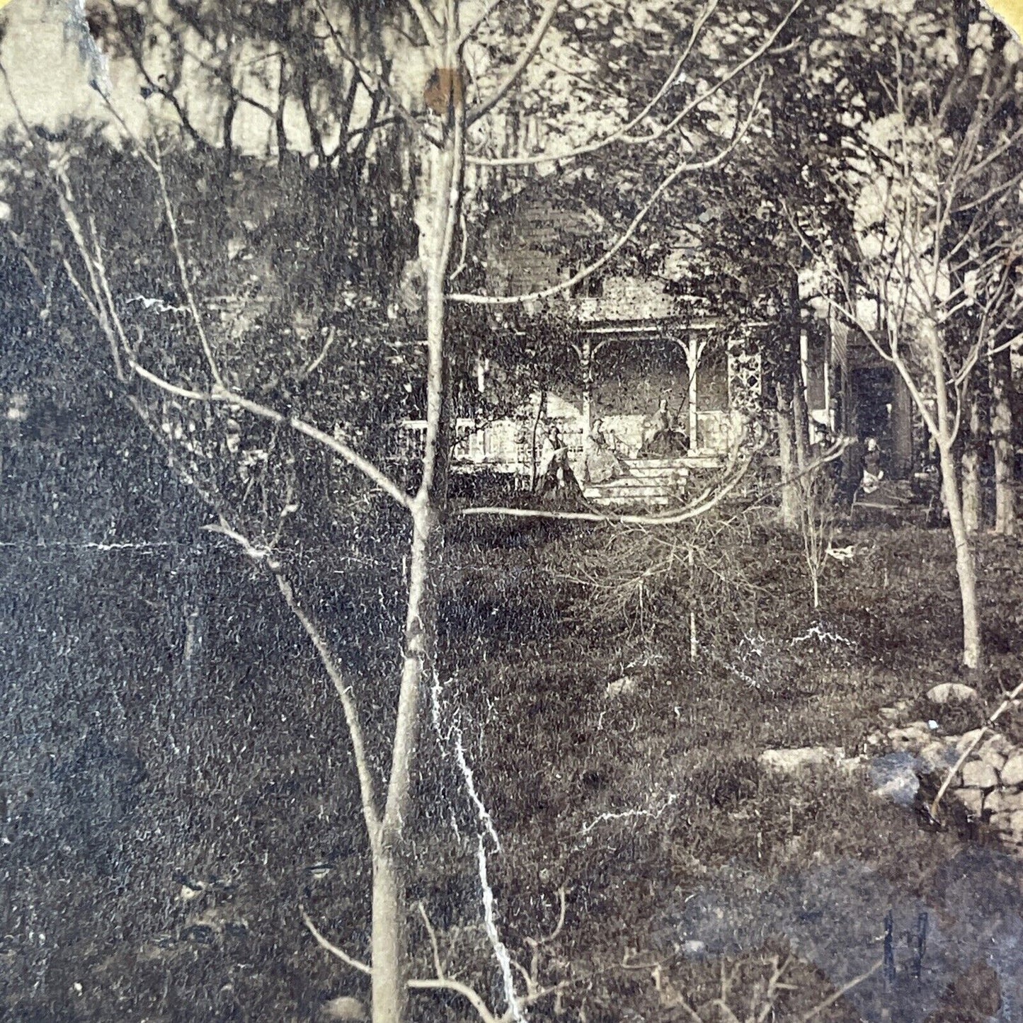 C.M. Baylor Residence Cold Springs North Carolina Stereoview Antique c1870 X3841