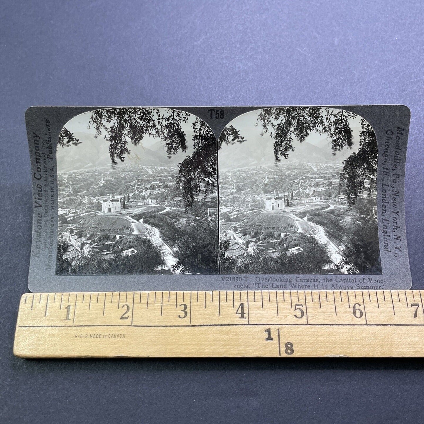 Antique 1920s Caracas Venezuela City View Stereoview Photo Card V3590