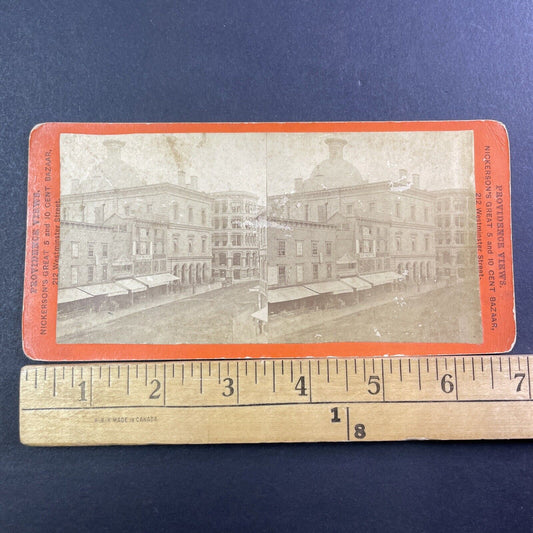 USPS Post Office Stereoview Providence Rhode Island Antique c1878 X1330