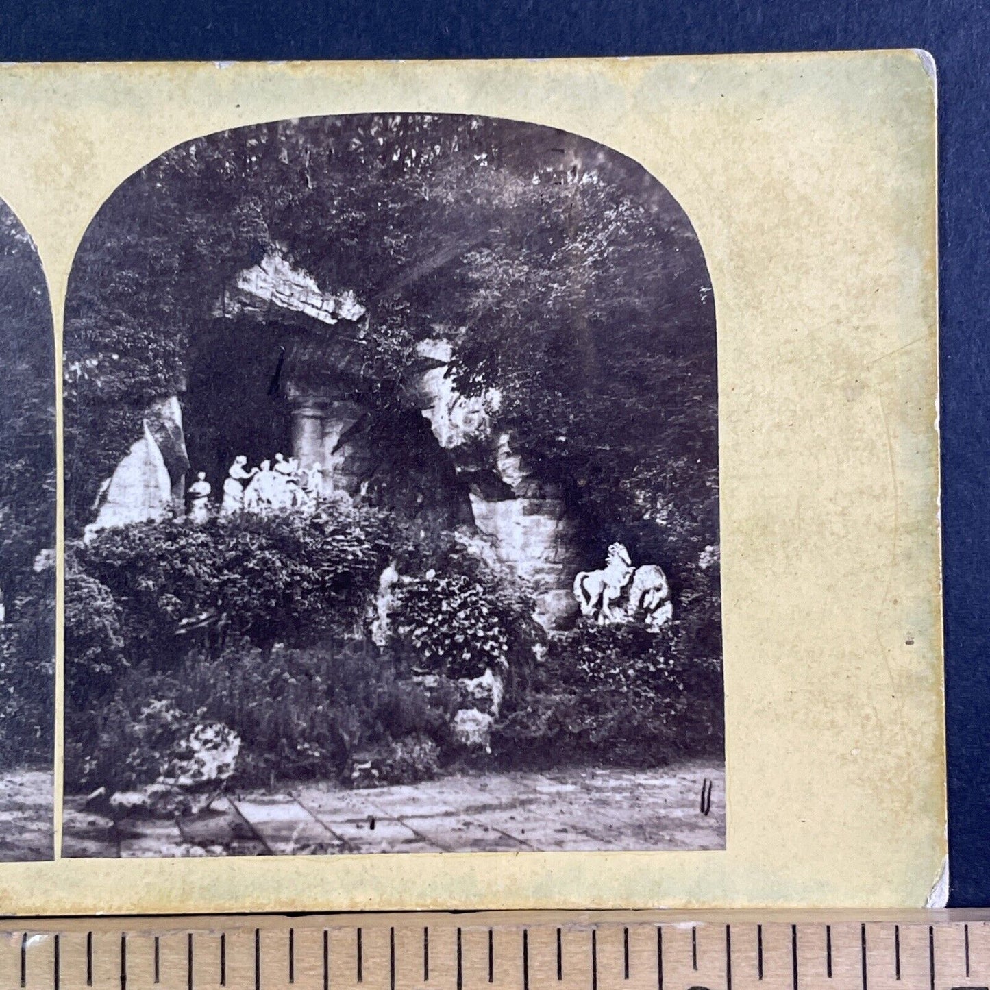 Apollo's Bath Grove Grotto Stereoview Versailles France Antique c1860s X3221