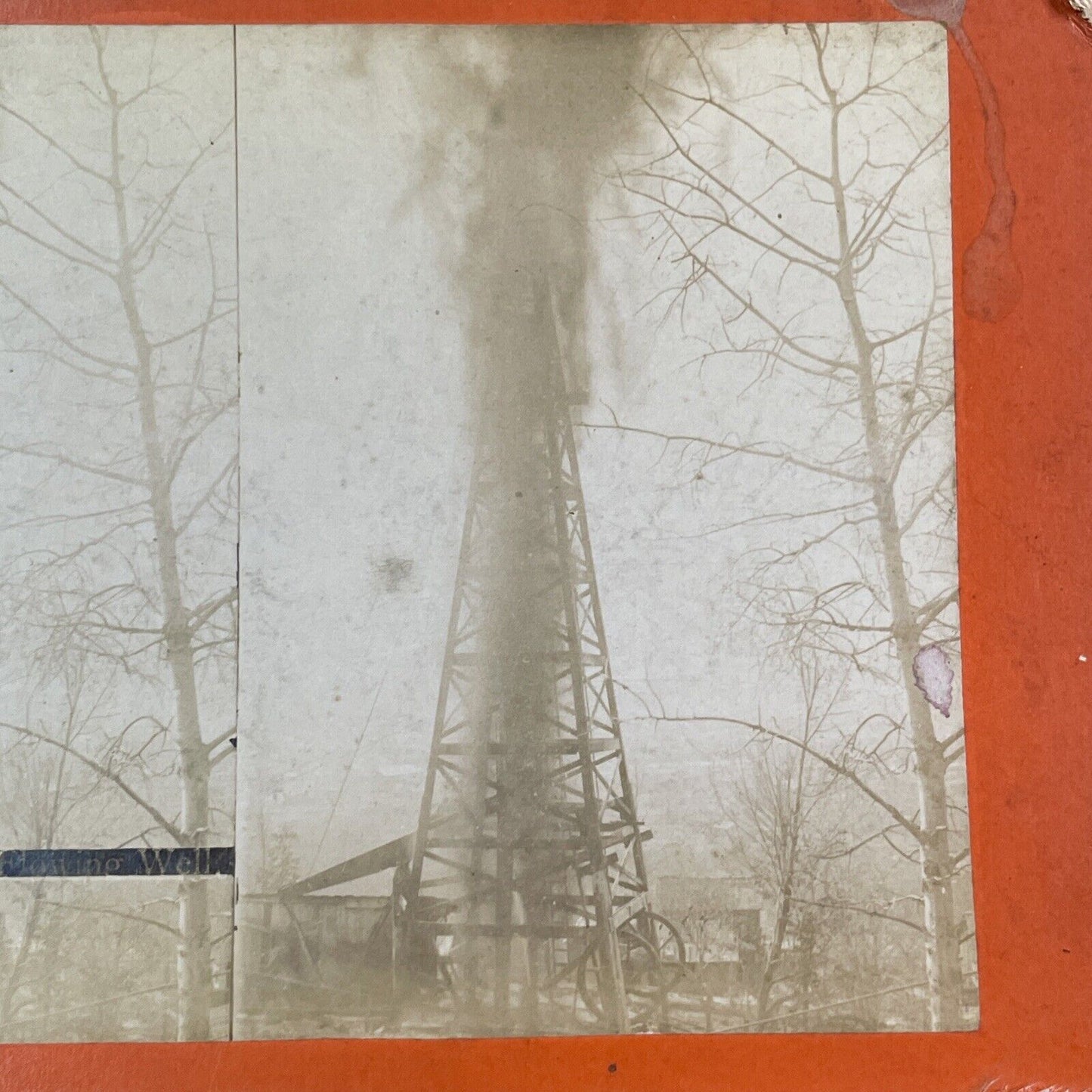 The Edwin Drake Oil Well Stereoview Titusville PA Photo Card Antique 1859 X837