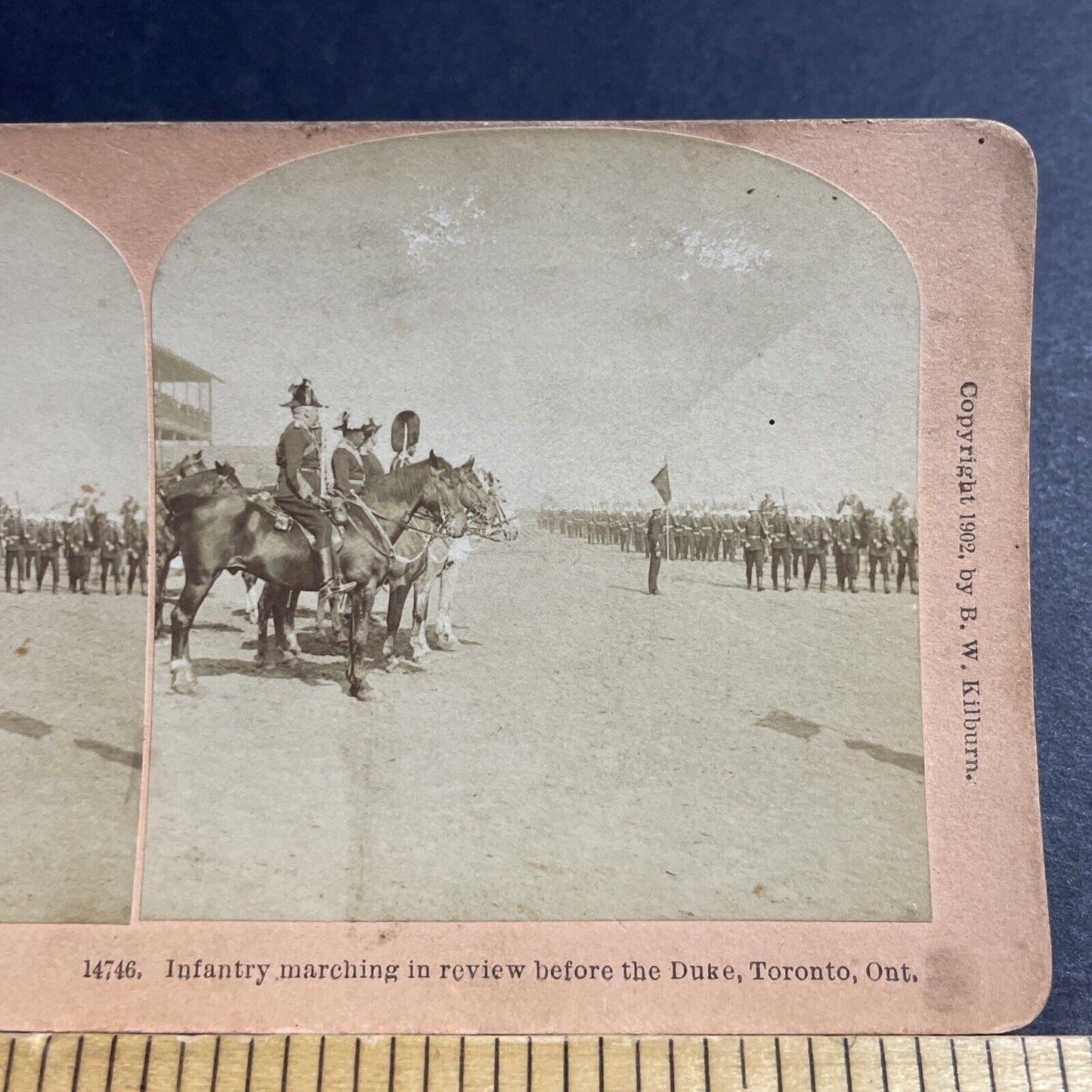 Antique 1902 Canadian Army Woodbine Racetrack Stereoview Photo Card P5571