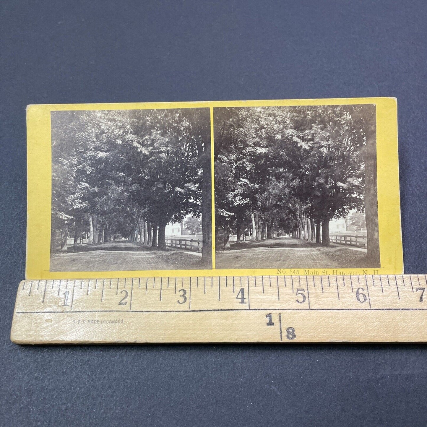 Antique 1870s Main Street In Hanover New Hampshire Stereoview Photo Card V2007