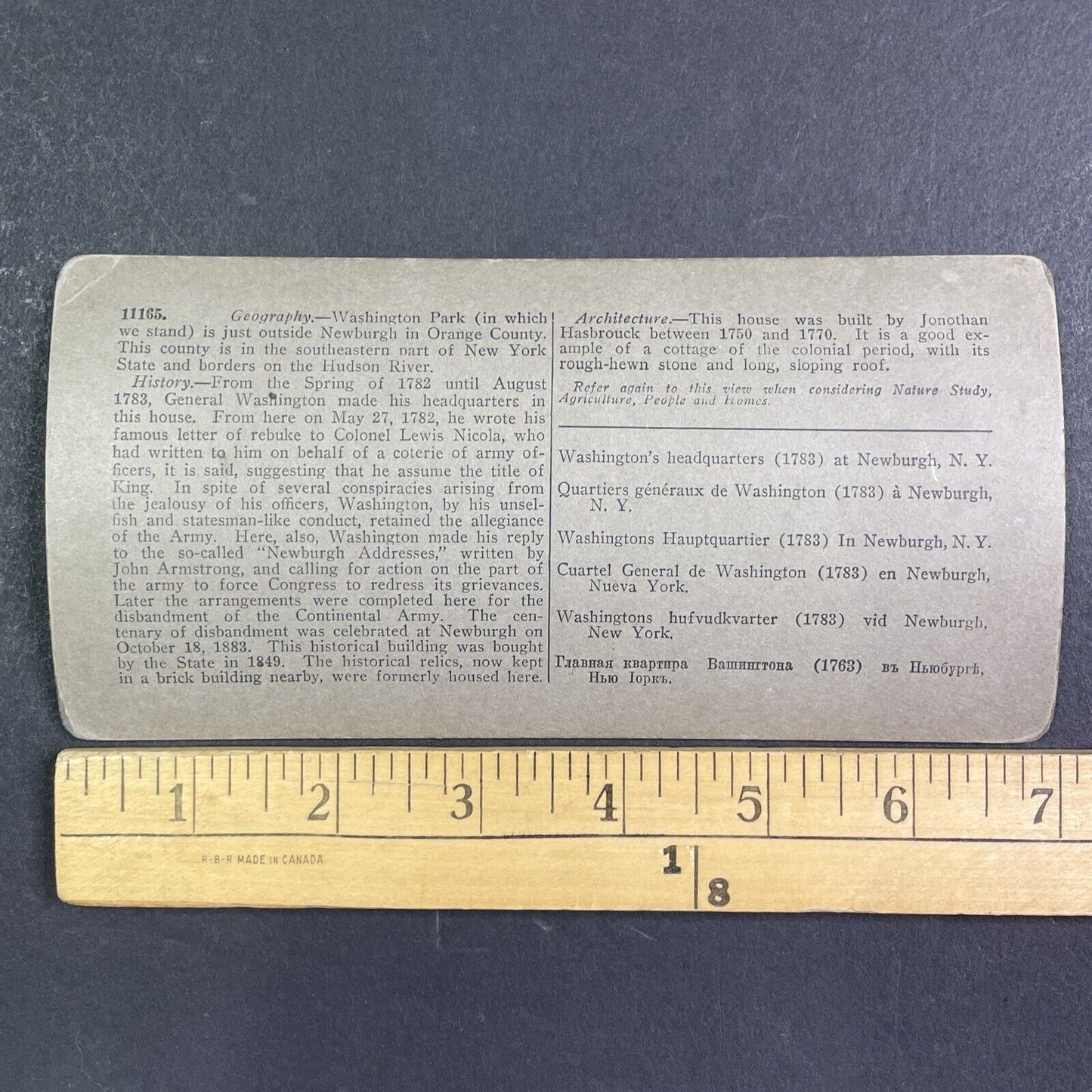 George Washington Headquarters Stereoview Newburgh New York Antique c1899 Y1131