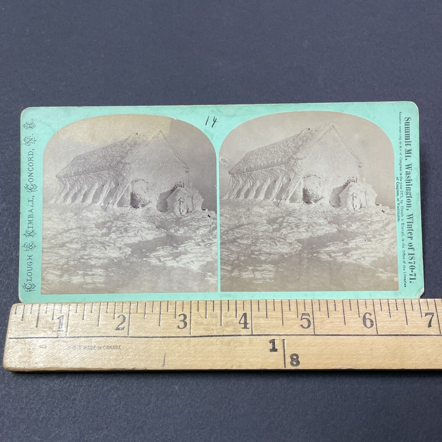 Antique 1871 Tip Top House Mt Washington Ice Storm Stereoview Photo Card V1879