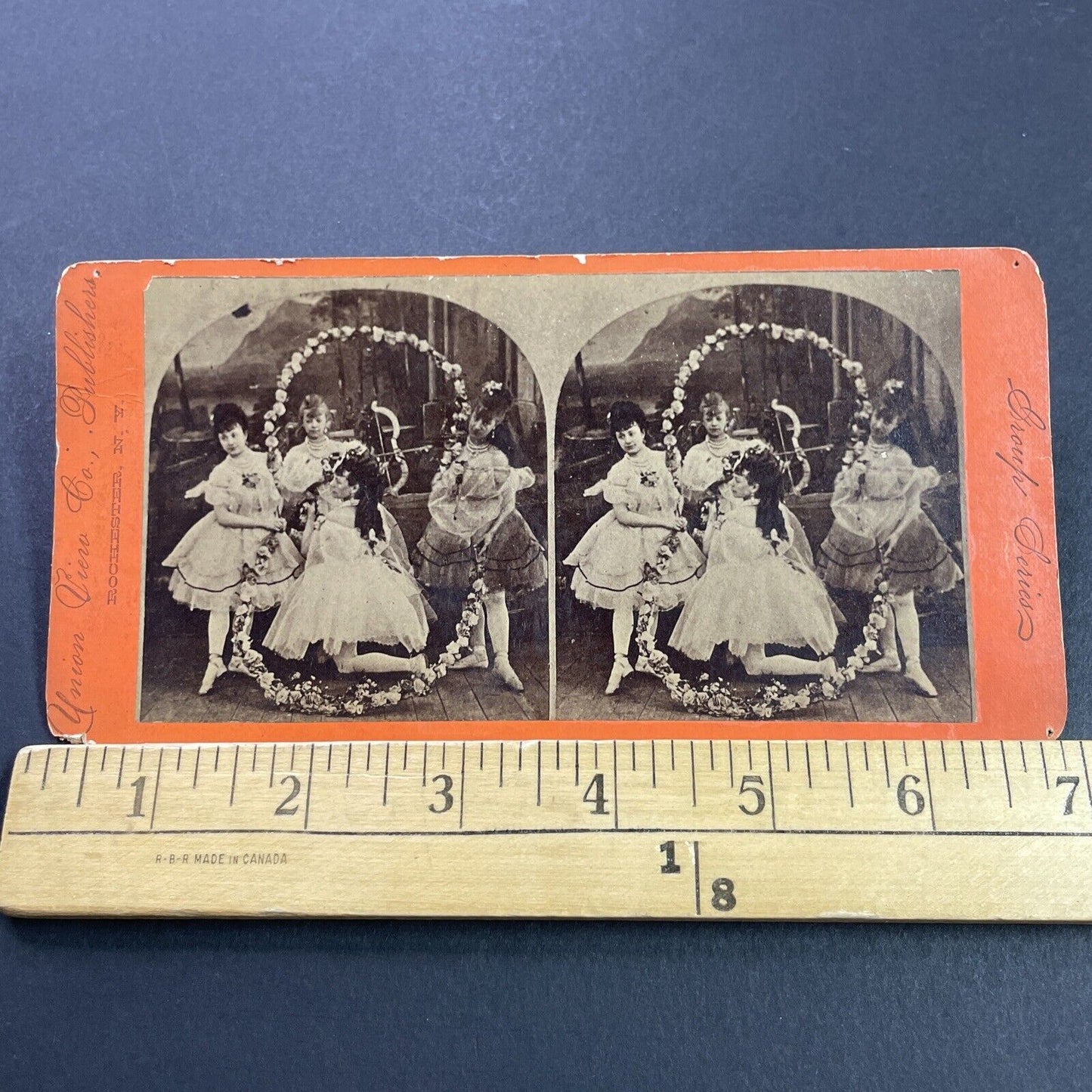 Antique 1860s Hazard Ballet School Of Dance Stereoview Photo Card P4105