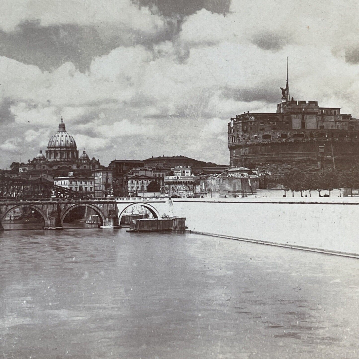 San Angelo Castle Rome Italy Stereoview B.L. Singley Antique c1904 X3633