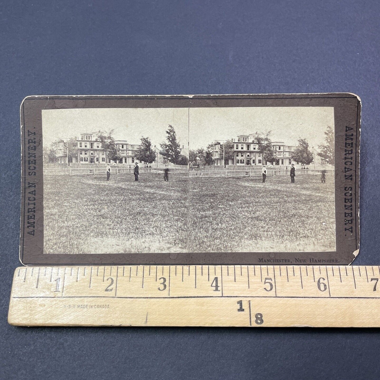 Antique 1870s Manchester NH Police Training Stereoview Photo Card V1939