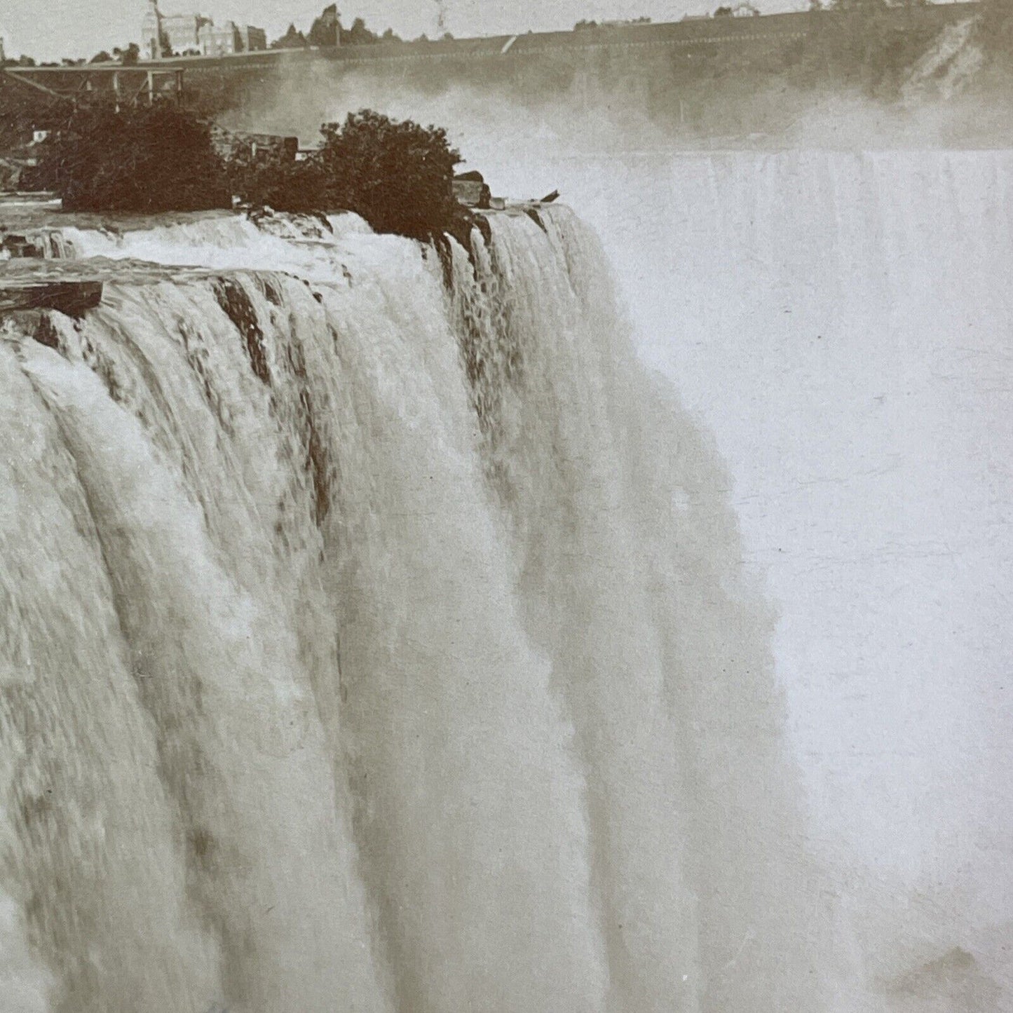 Falls Edge from Prospect Park Niagara Falls Stereoview Antique c1892 Y2145