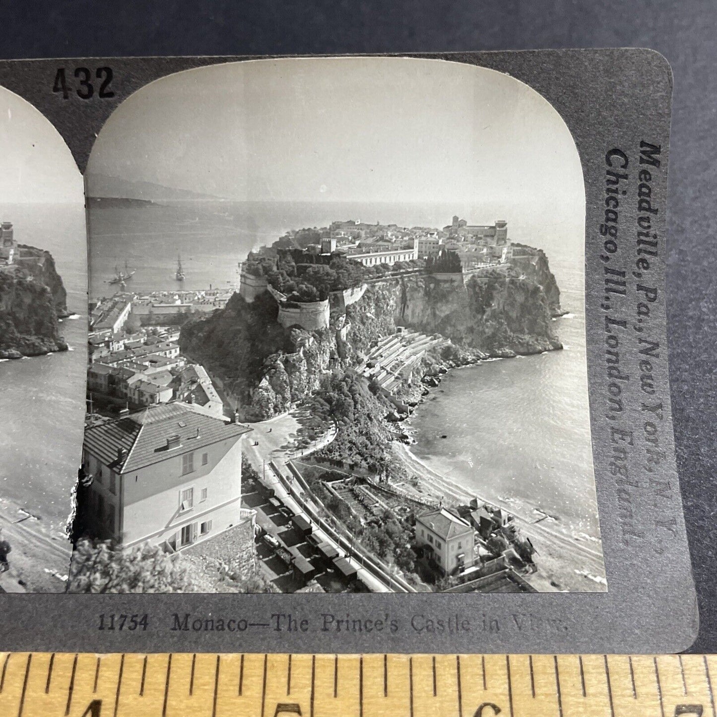 Antique 1910s The Prince's Castle In Monaco Stereoview Photo Card P5179