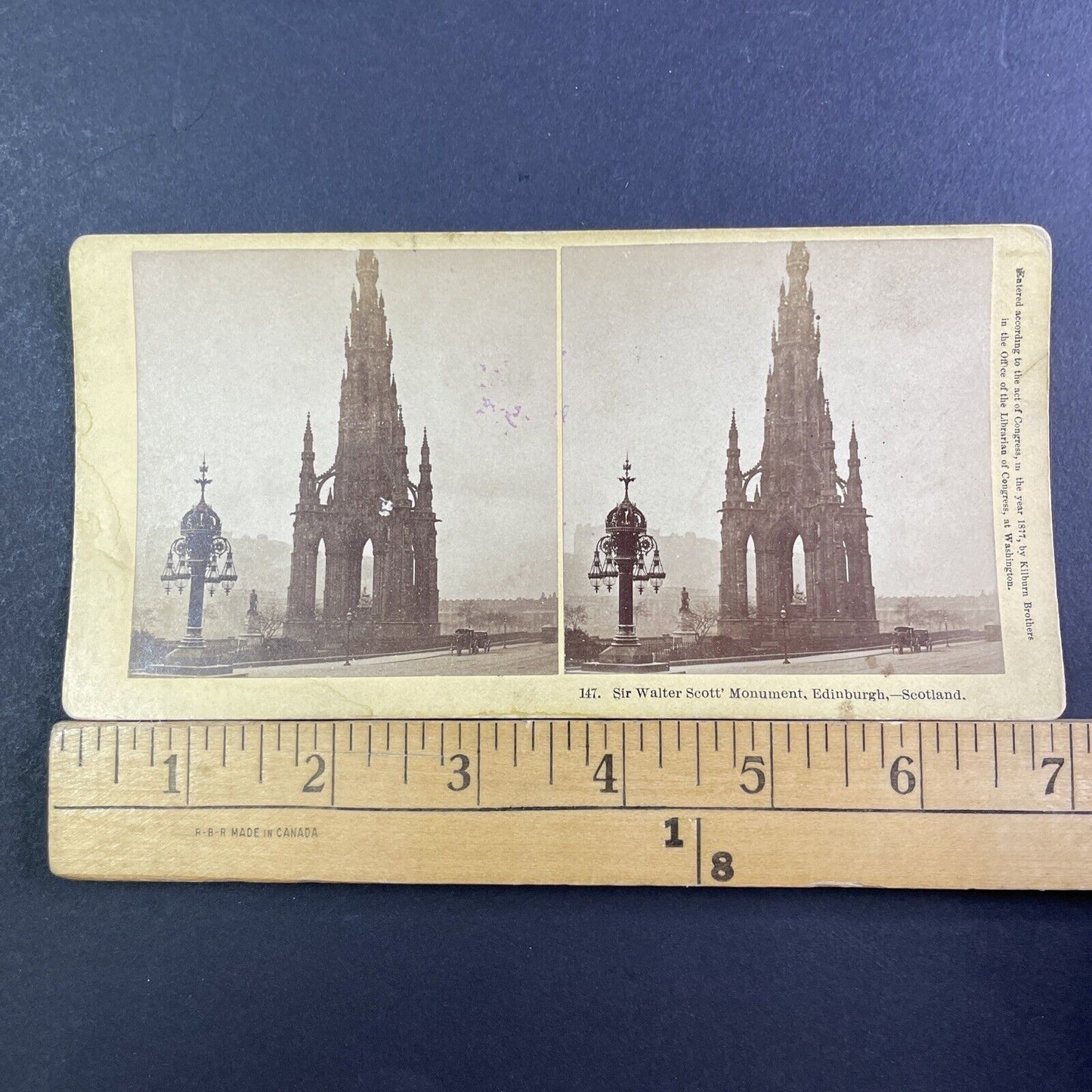 Walter Scott Monument Scotland Stereoview BW Kilburn Antique c1877 X3263