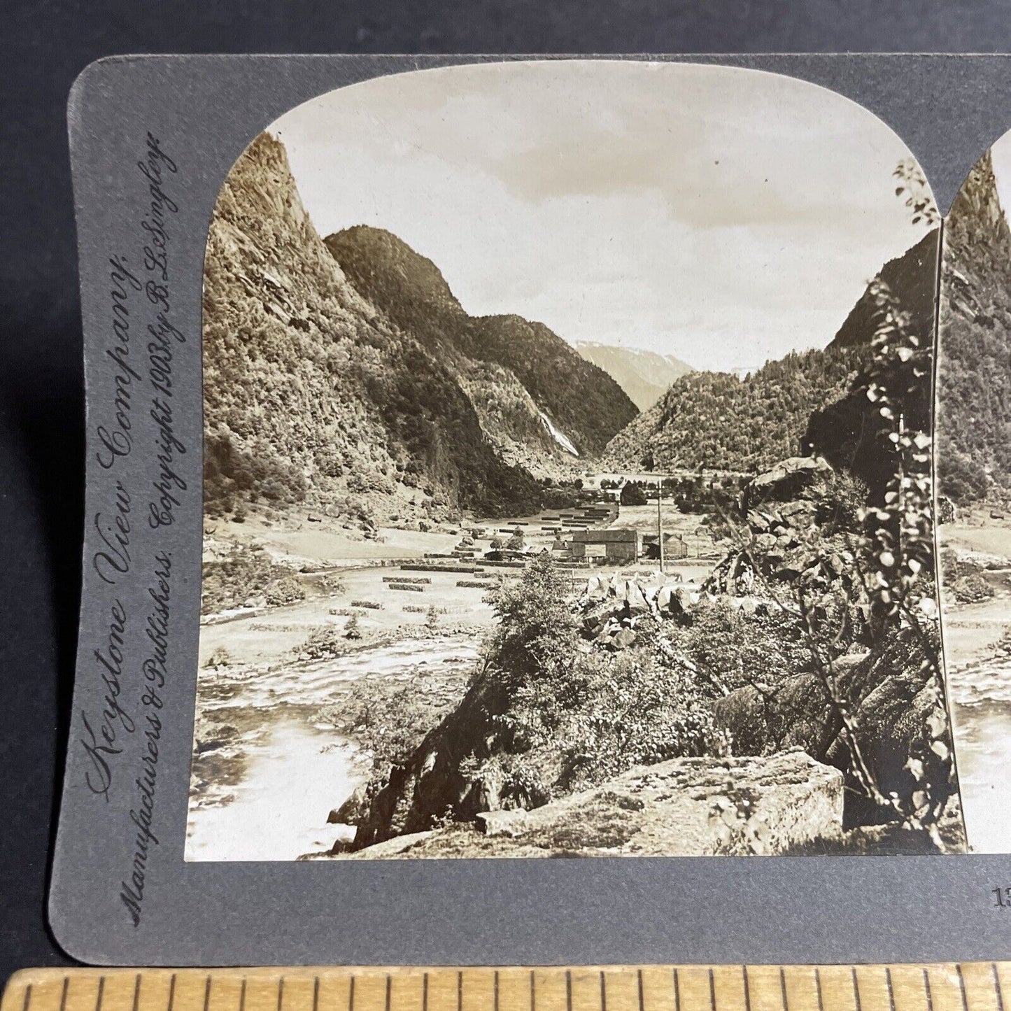 Antique 1903 Grondalselv Aassveet Norway Stereoview Photo Card P5100