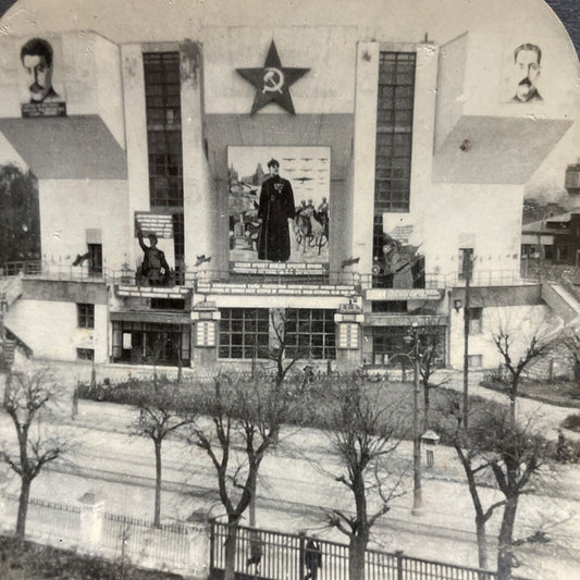 Antique 1930s The Josef Stalin Workers Building Stereoview Photo Card P4978