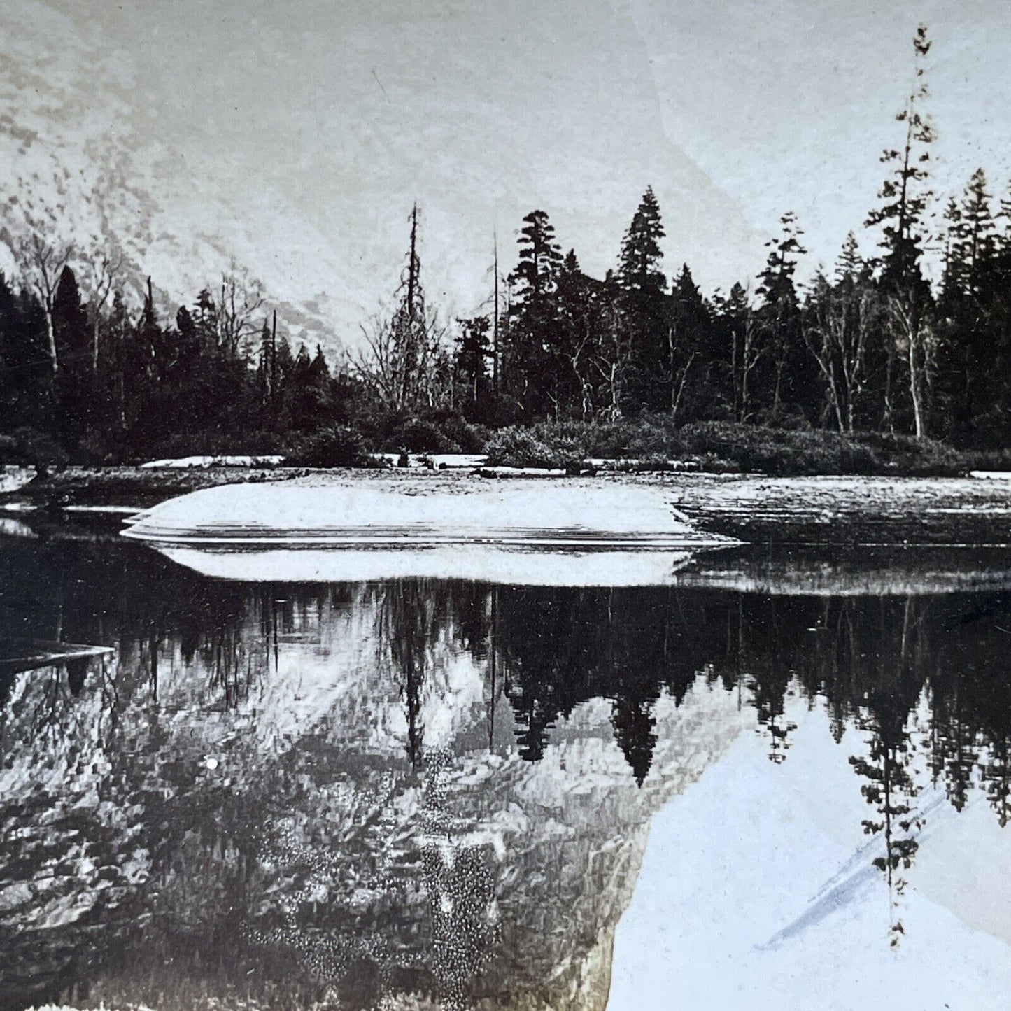 Antique 1913 Mirror Lake Yosemite California Stereoview Photo Card P2474