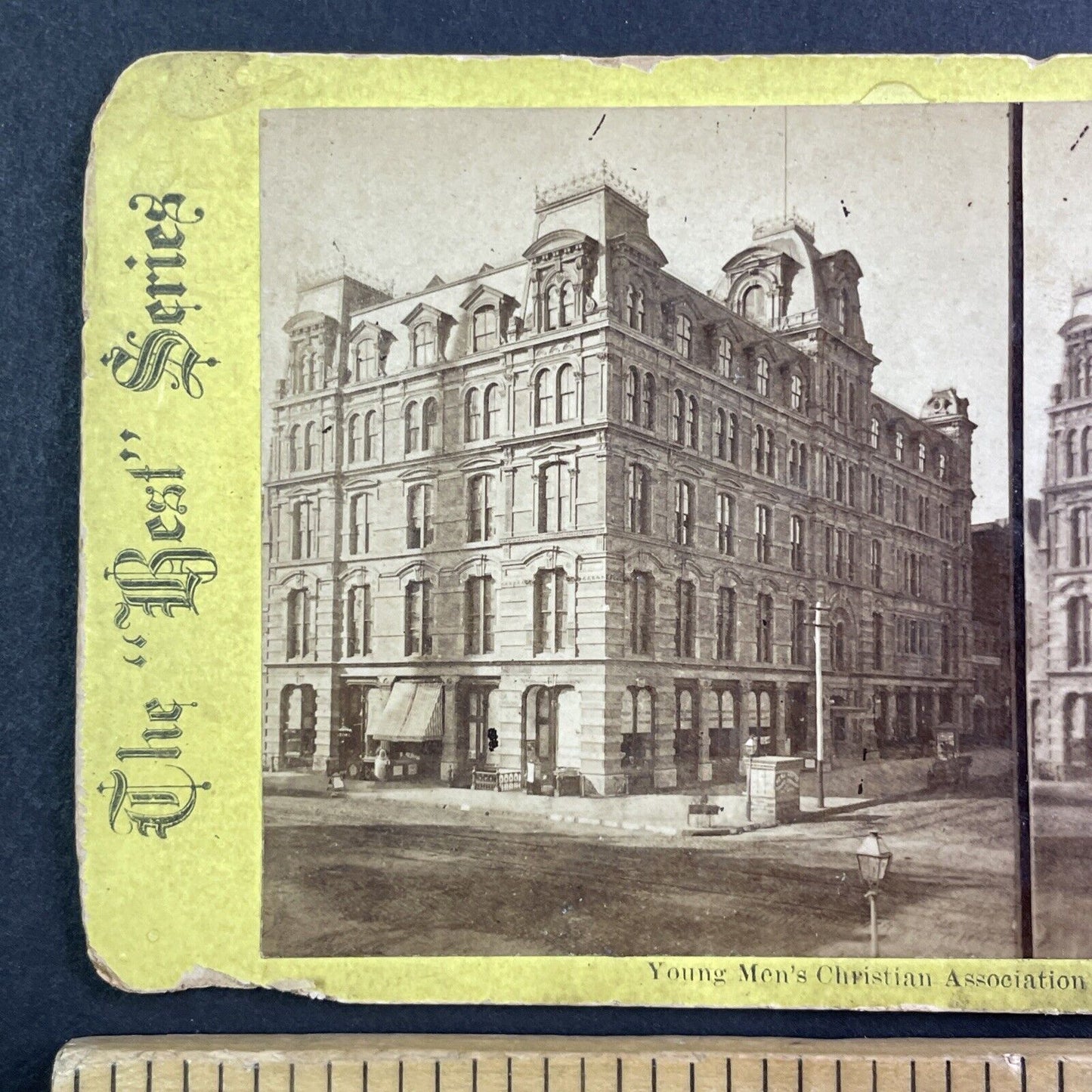 The YMCA Building Park Avenue Stereoview Manhattan New York City c1870s Y431