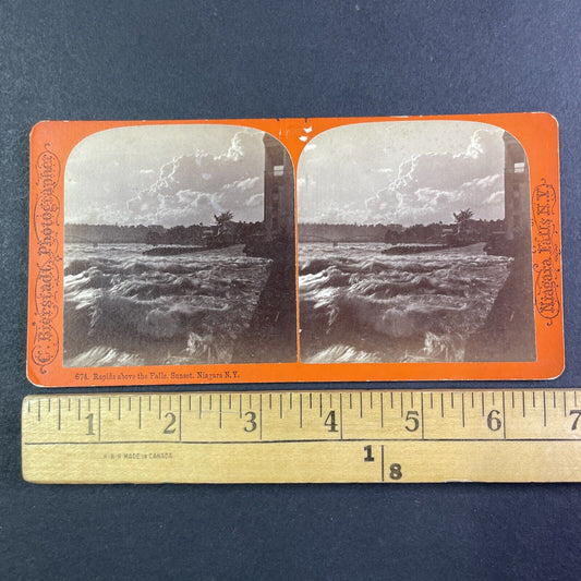 Niagara Falls Upper Rapids Ontario Stereoview Charles Bierstadt c1870s Y2235