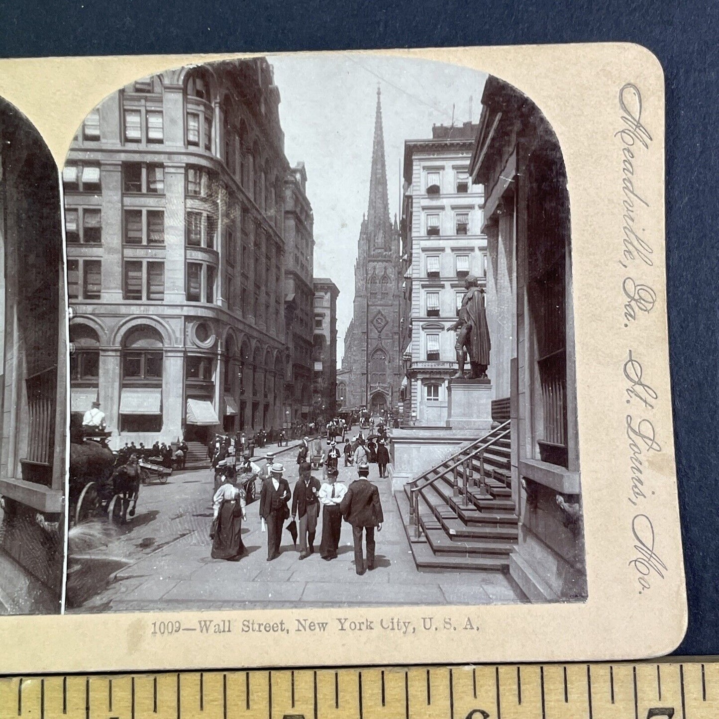 Stock Traders On Wall Street Stereoview Manhattan NY Antique c1895 X3143