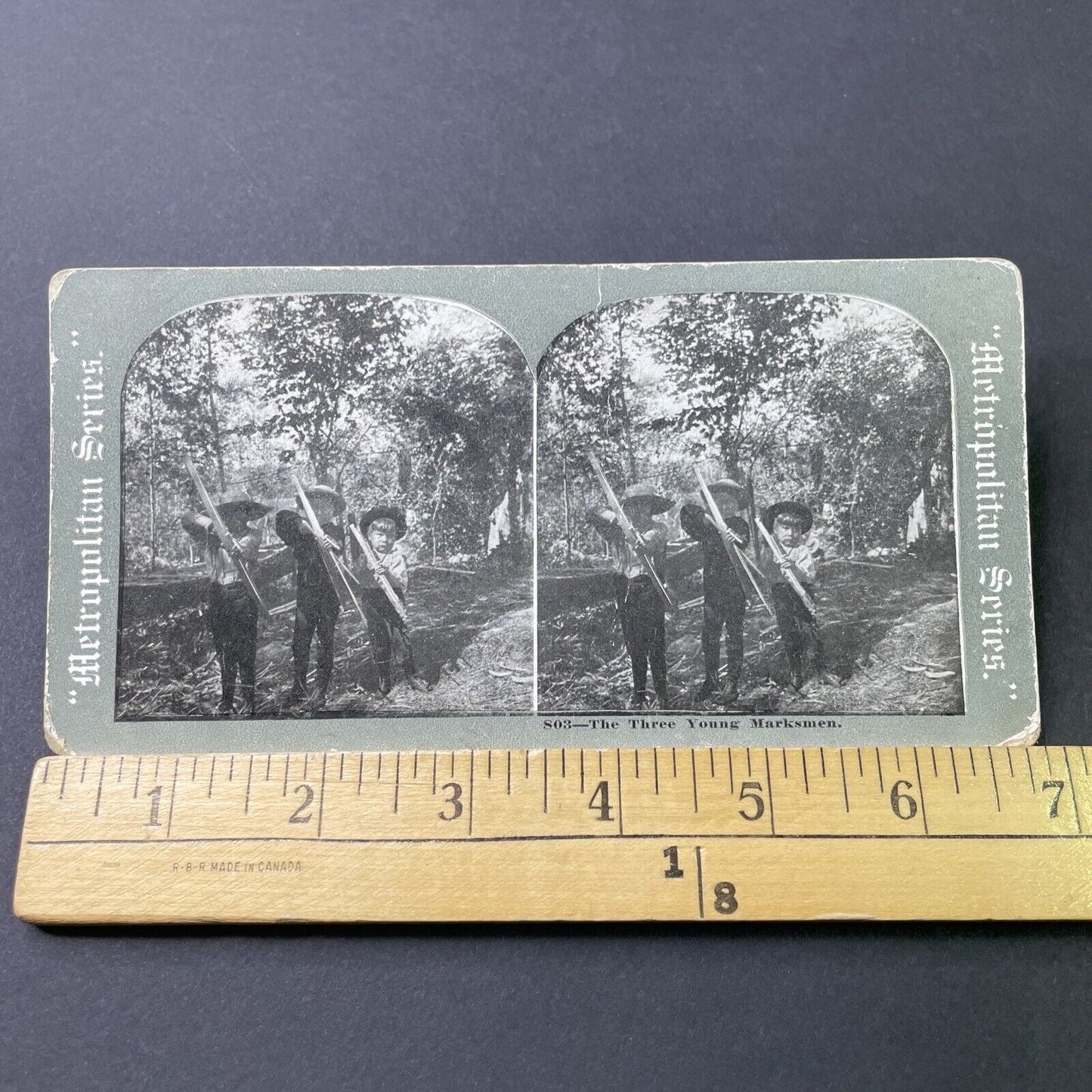 Antique 1890s Children With Bows And Arrows Stereoview Photo Card P3086