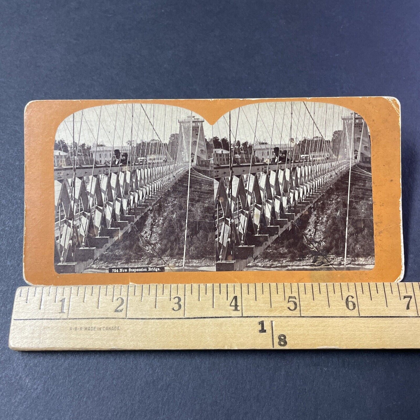 Antique 1890s Niagara Railway Suspension Bridge Stereoview Photo Card P2460-18